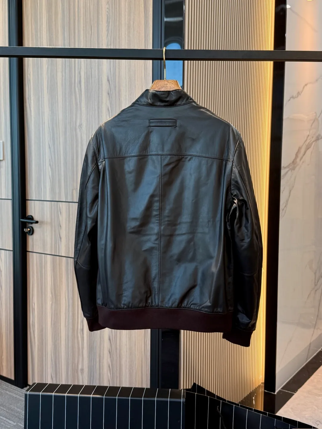 🅿️3000 Zegna men's nappa leather bomber jacket (original leather, not market currency)