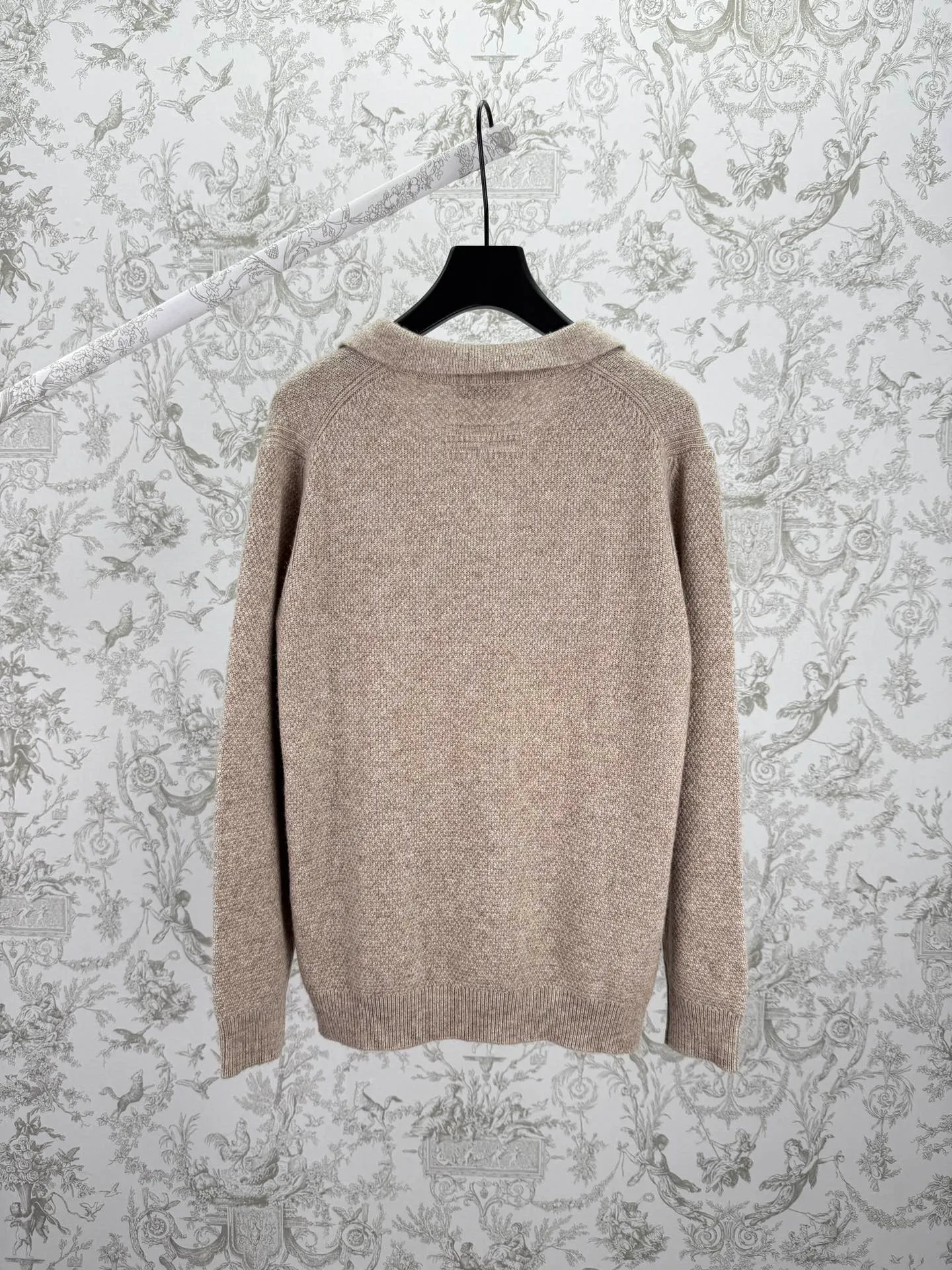🅿️600 Ermenegildo Zegna 25ss new solid color polo sweater with brown embroidery on the chest. High version code number: 48.50.52.54.56.