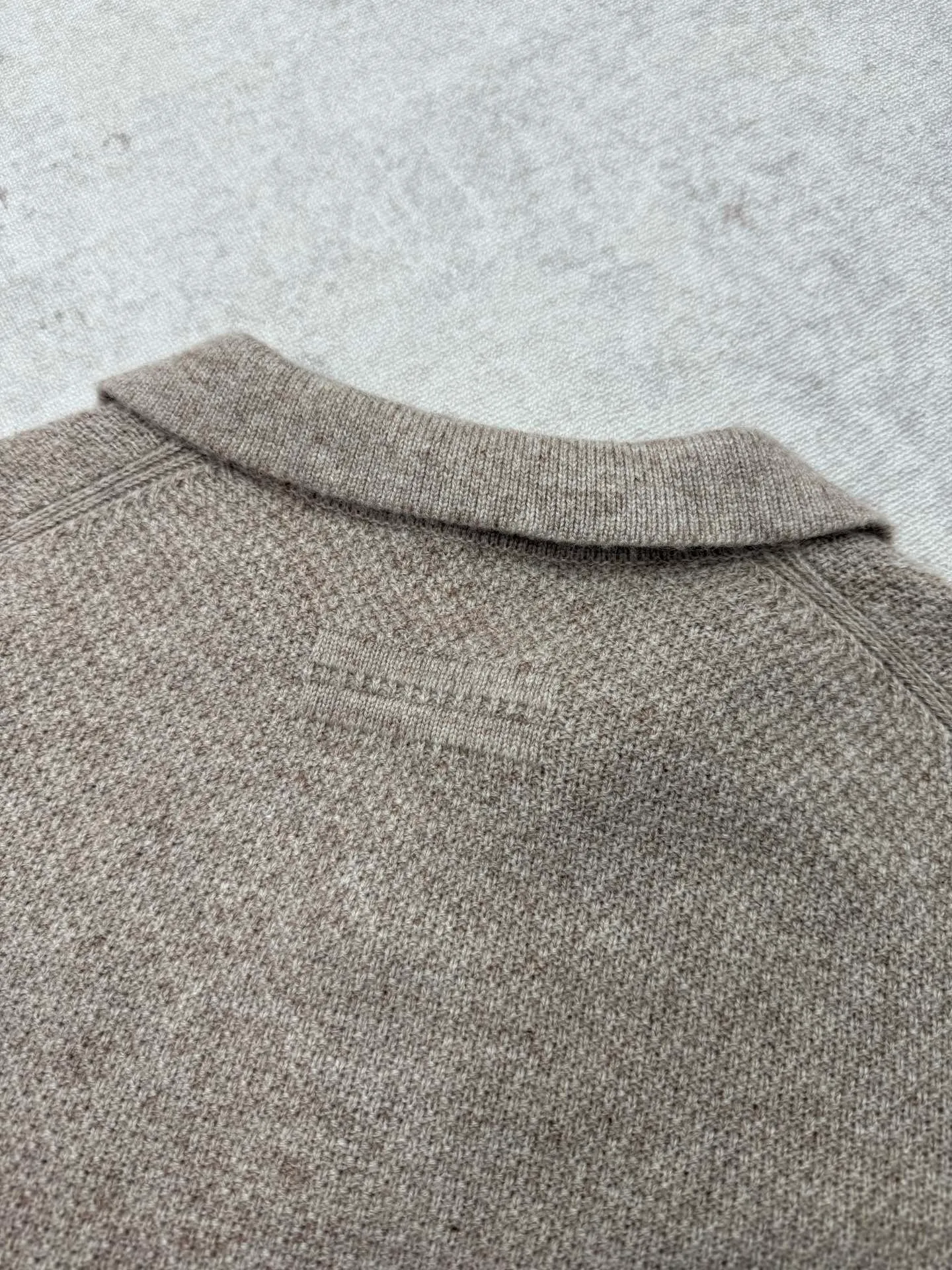 🅿️600 Ermenegildo Zegna 25ss new solid color polo sweater with brown embroidery on the chest. High version code number: 48.50.52.54.56.