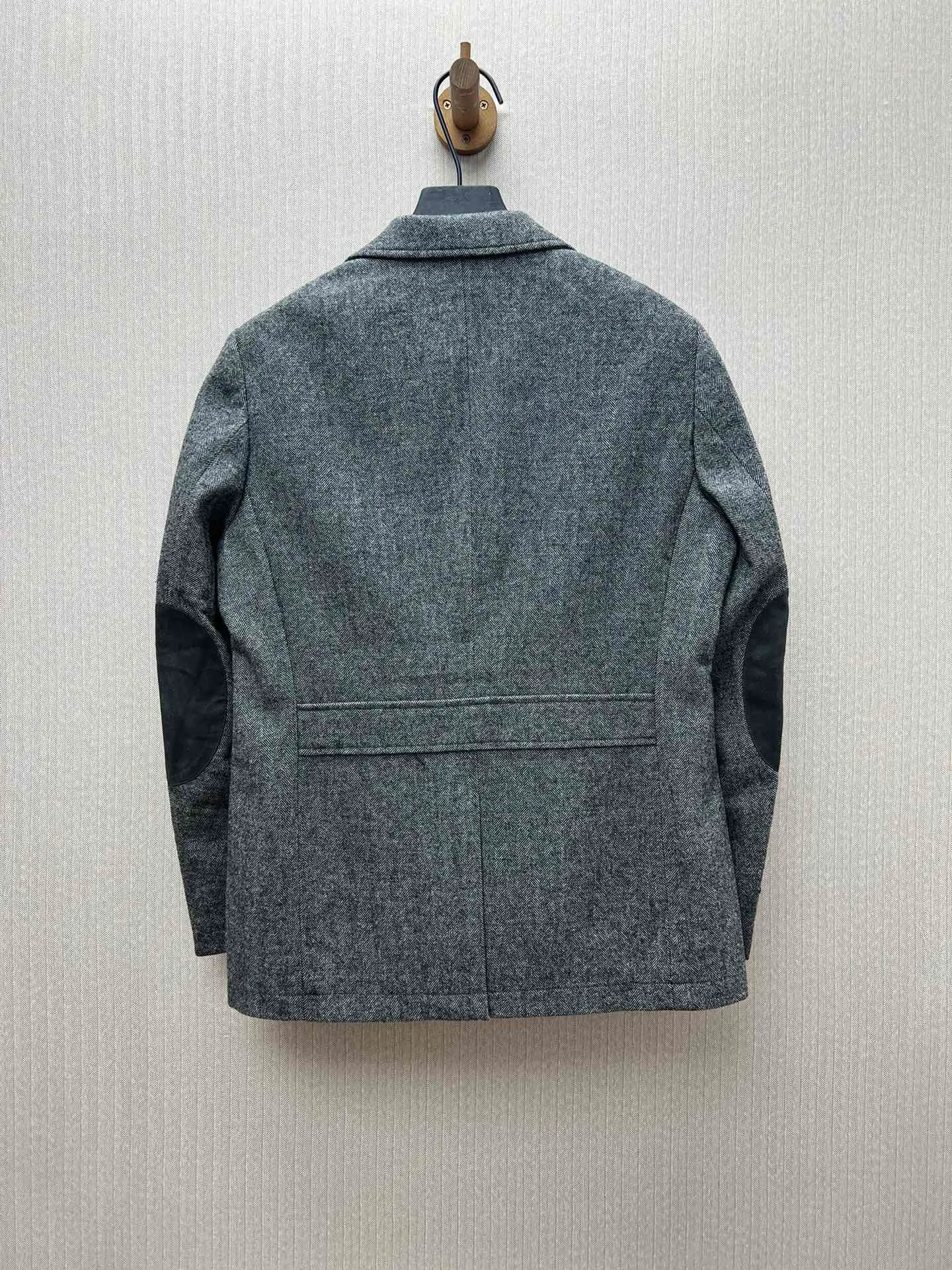 🅿️1140 Ermenegildo Zegna 25ss new autumn and winter men's small waist pocket design herringbone wool blend two-button business casual blazer Size: M.L.XL.XXL.XXXL.