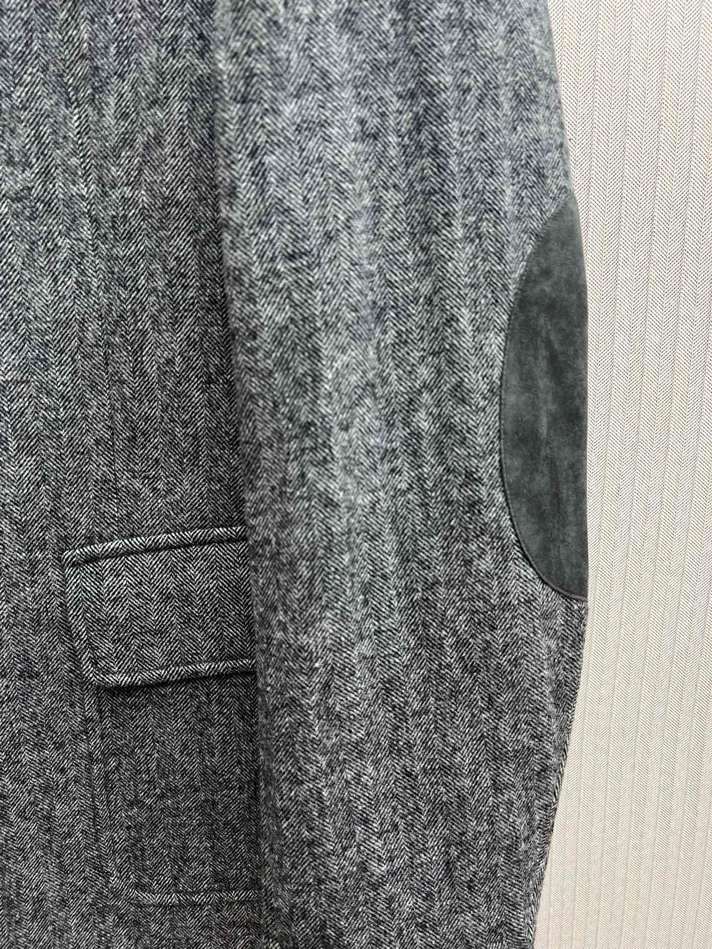 🅿️1140 Ermenegildo Zegna 25ss new autumn and winter men's small waist pocket design herringbone wool blend two-button business casual blazer Size: M.L.XL.XXL.XXXL.