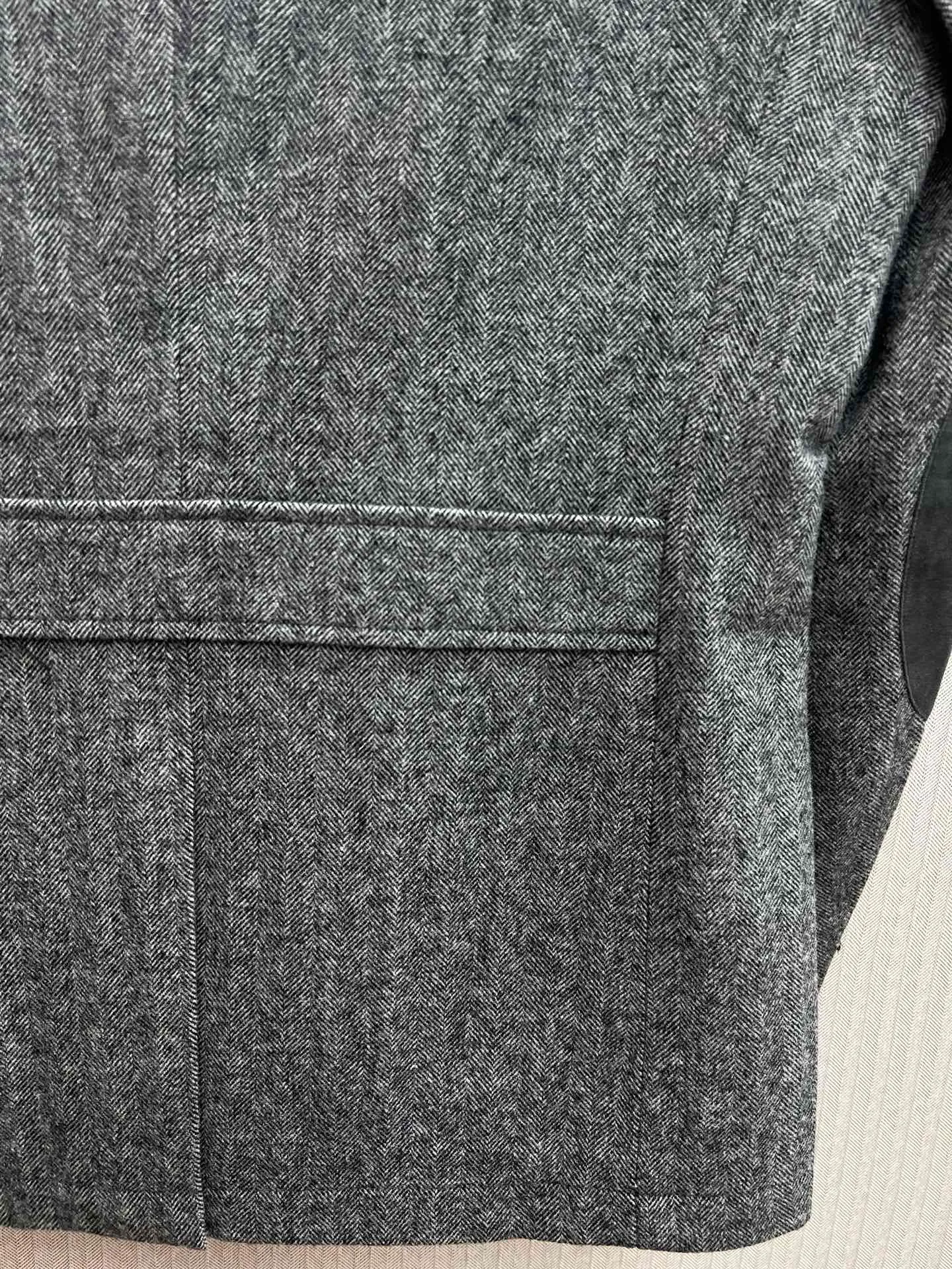 🅿️1140 Ermenegildo Zegna 25ss new autumn and winter men's small waist pocket design herringbone wool blend two-button business casual blazer Size: M.L.XL.XXL.XXXL.