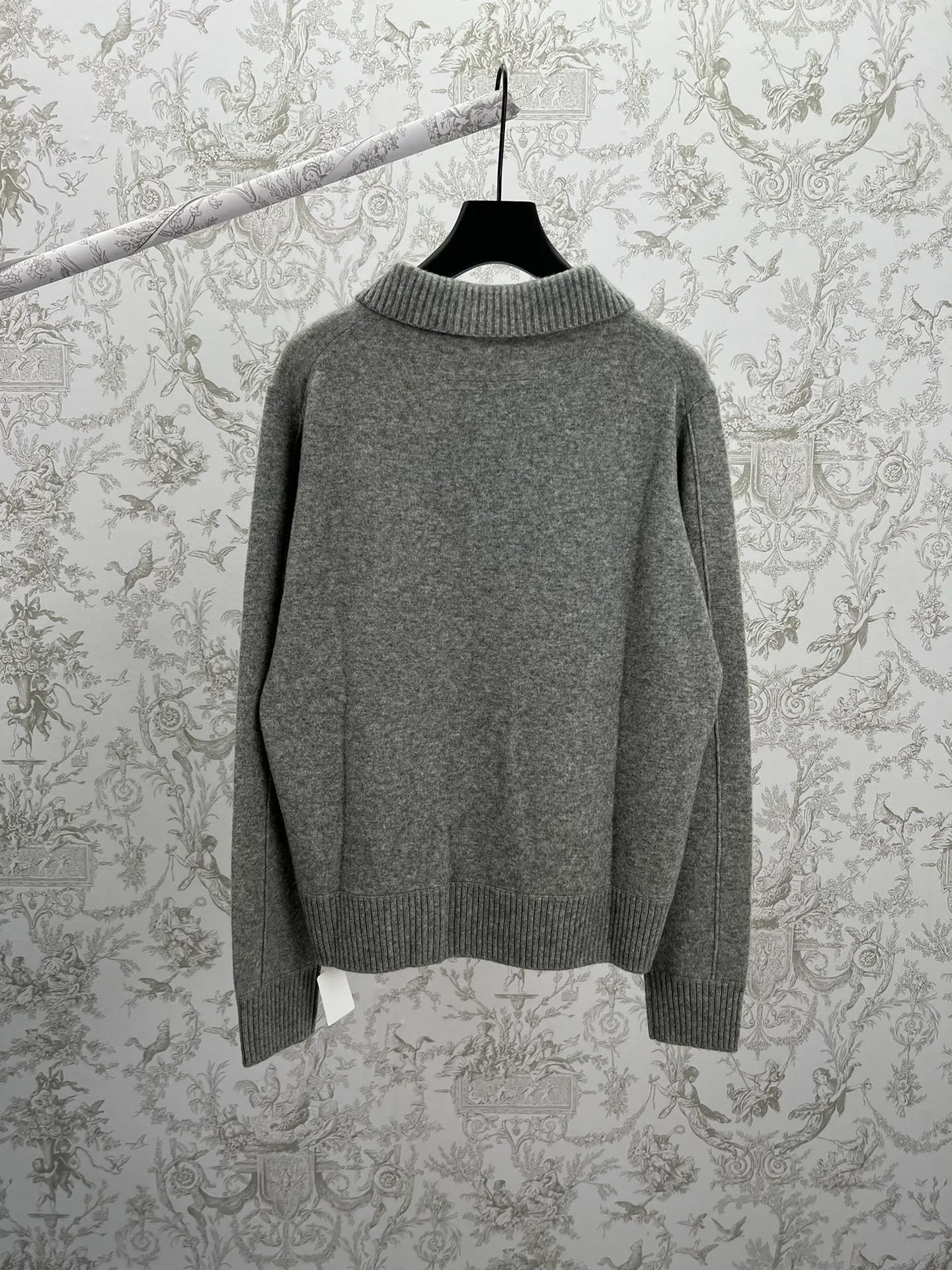 🅿️620 Zegna 25ss new solid color knitted POLO shirt gray high version code number: S.ML.XL.