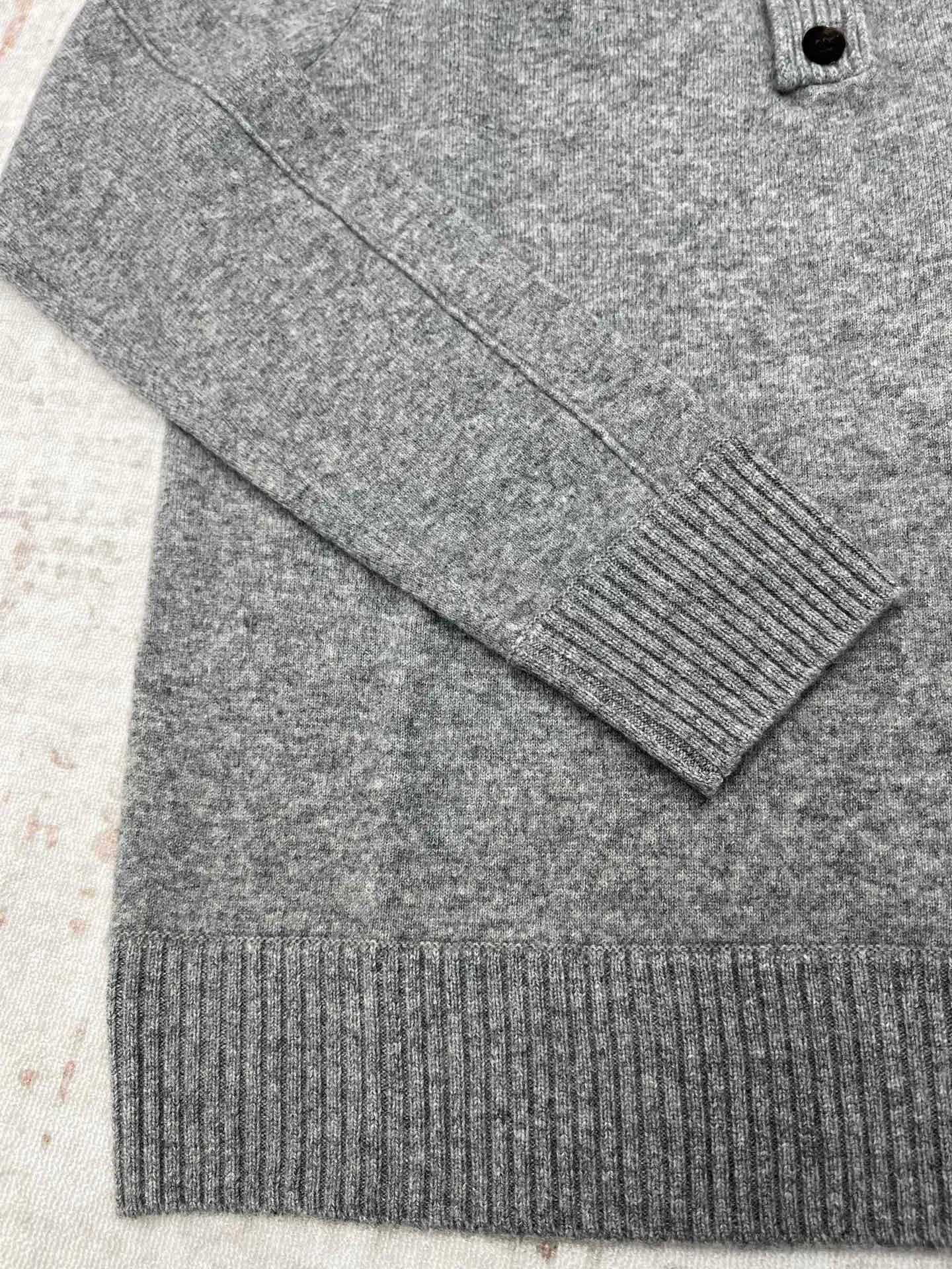 🅿️620 Zegna 25ss new solid color knitted POLO shirt gray high version code number: S.ML.XL.