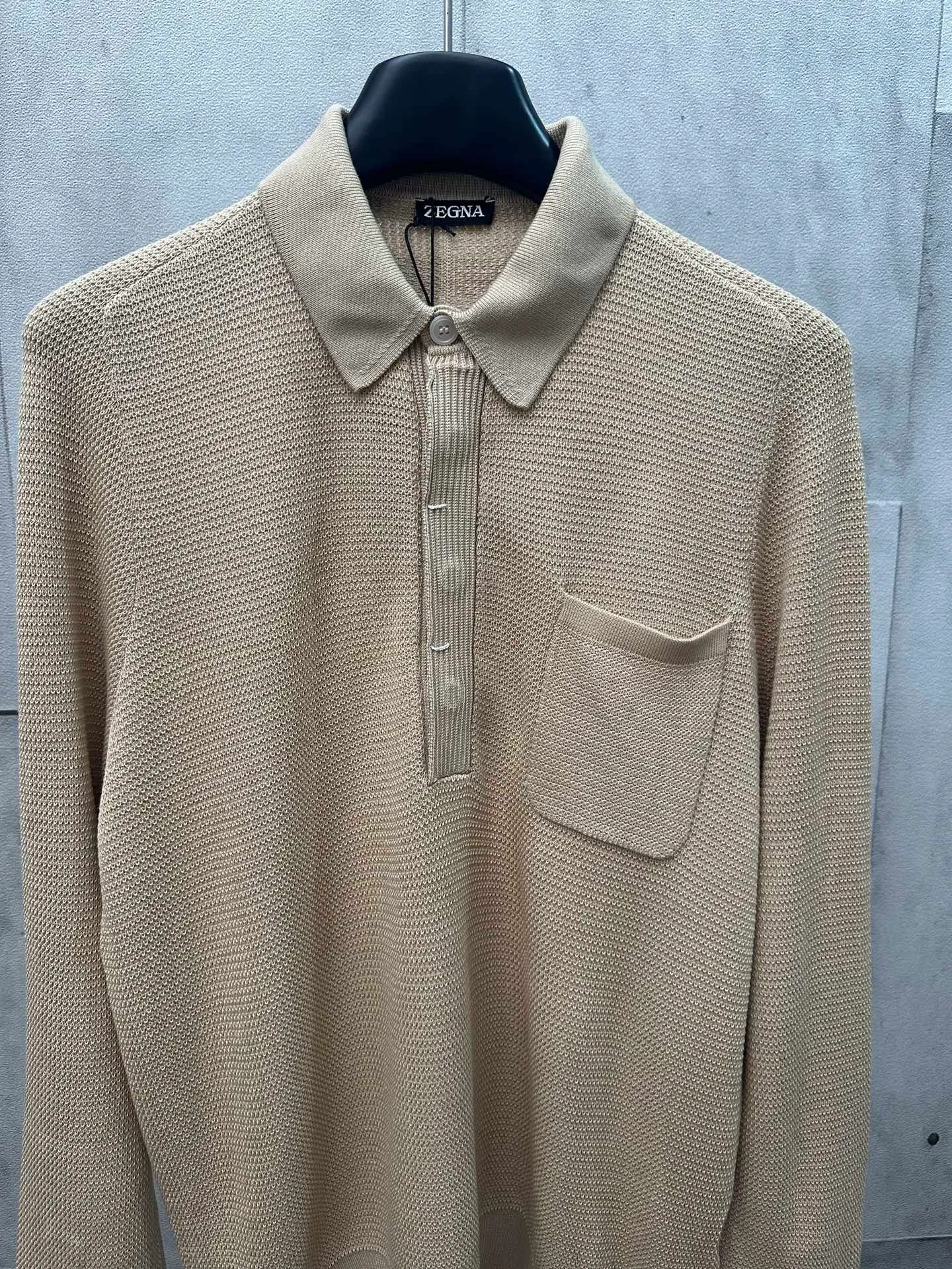 🅿️530 ZEGNA 25FW new silk cotton knitted POLO shirt Size: S M L