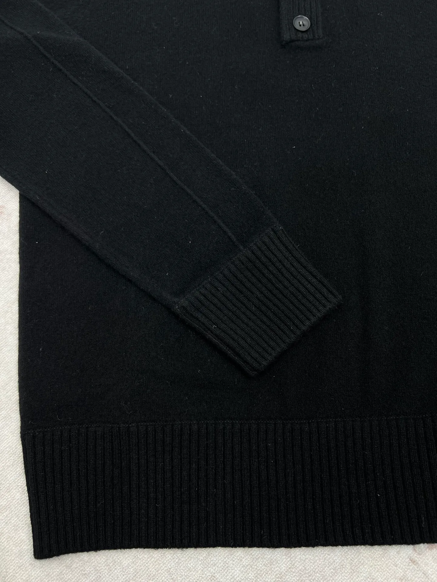 🅿️620 Zegna 25ss new solid color knitted POLO shirt black high version code number: S.ML.XL.