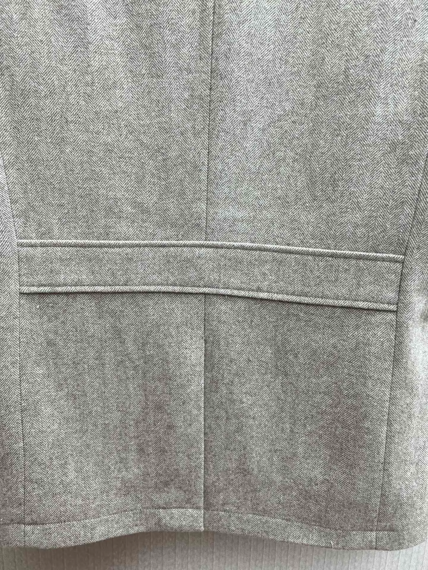 🅿️1140 Ermenegildo Zegna 25ss new autumn and winter men's small waist pocket design herringbone wool blend two-button business casual blazer Size: M.L.XL.XXL.XXXL.