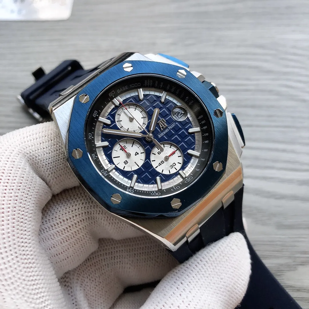 【Foreign Trade Import】💰1440! AP Audemars Piguet Royal Oak Offshore 🎮B28 Model: 26400SO.OO.A054.CA.01 Style: Men's multi-function quartz watch Movement model: Multi-function six-hand chronograph quartz movement Watch diameter: 43mm Material: 316 Xin stainless steel 🎮 Mirror material: Mineral wear-resistant glass Assembled with imported rubber original strap Equipped with original pin buckle 🎮Sanjie exquisitely recommends men's multi-function quartz watch SJ creates exquisite and ultra-realistic photo shoots for you