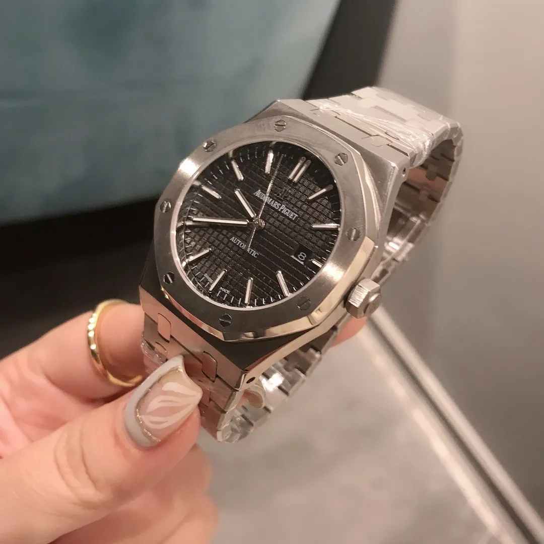 【Foreign trade import】💰1160! AP Audemars Piguet Royal Rubber 15500 Series Steel Band Watch Stainless Steel Mechanical Movement 41mm