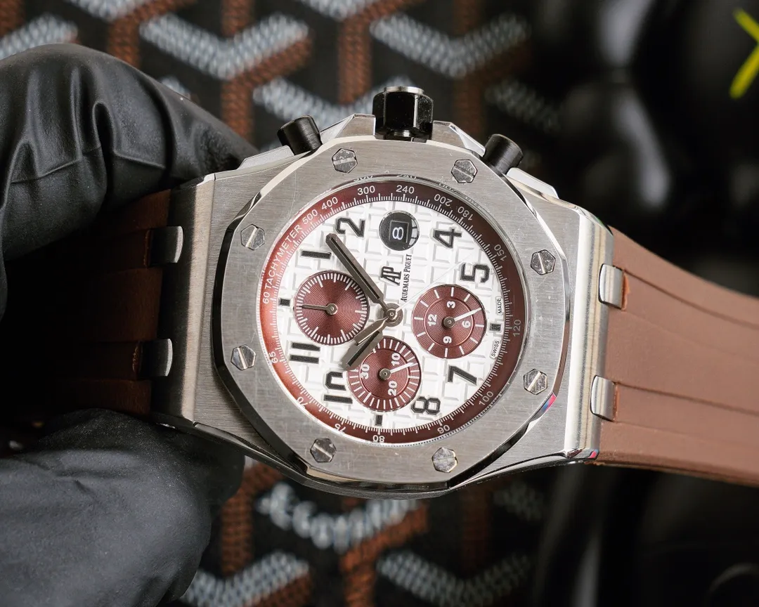 【Customized all-in-one machine】💰1720! Audemars Piguet AP Royal Oak Offshore Series Wear-resistant and scratch-resistant sapphire mirror Size 45mm*14mm Italian cowhide strap with AP original pin buckle Equipped with imported fully automatic Citizen 9015 all-in-one mechanical movement Octagonal brushed steel case with digital grid surface Cold, domineering, a different tough guy