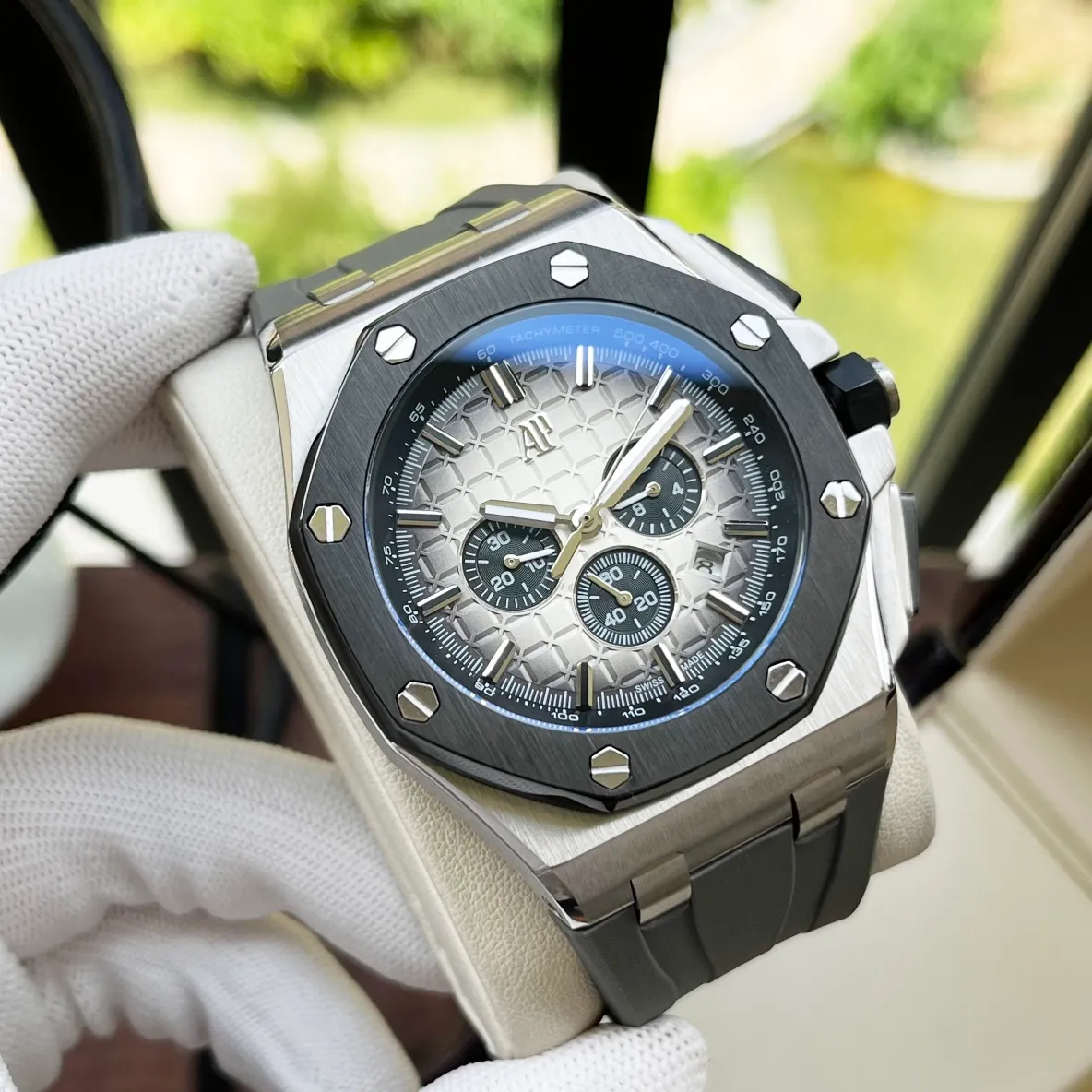 【High-end replica】💰1920! Audemars Piguet-AP men's watch imported fully automatic Citizen 9015 all-in-one mechanical movement mineral strengthened glass 316L stainless steel case leather strap business casual noble and generous size: diameter 44mm thickness 15mm