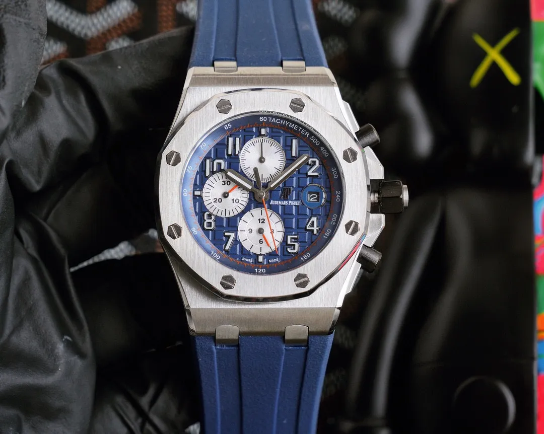 【Customized all-in-one machine】💰1720! Audemars Piguet AP Royal Oak Offshore Series Wear-resistant and scratch-resistant sapphire mirror Size 45mm*14mm Italian imported rubber strap with AP original pin buckle Equipped with fully automatic imported 9015 all-in-one mechanical movement Octagonal brushed steel case with digital grid surface Cold, domineering, and a different tough guy