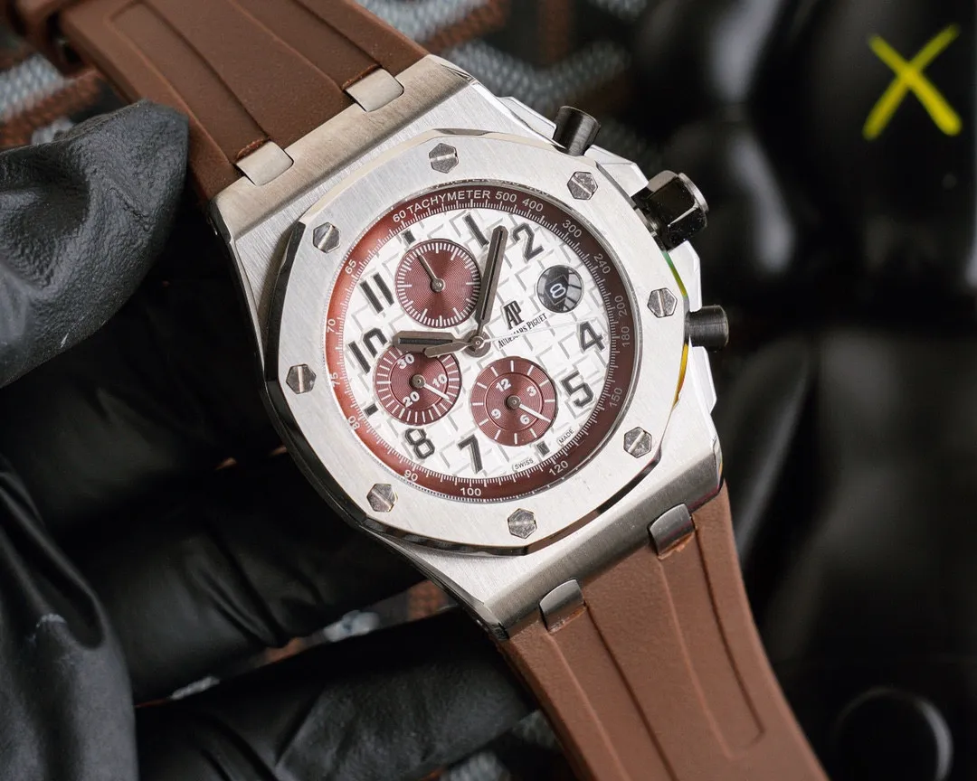 【Customized all-in-one machine】💰1720! Audemars Piguet AP Royal Oak Offshore Series Wear-resistant and scratch-resistant sapphire mirror Size 45mm*14mm Italian imported rubber strap with AP original pin buckle Equipped with fully automatic imported 9015 all-in-one mechanical movement Octagonal brushed steel case with digital grid surface Cold, domineering, and a different tough guy