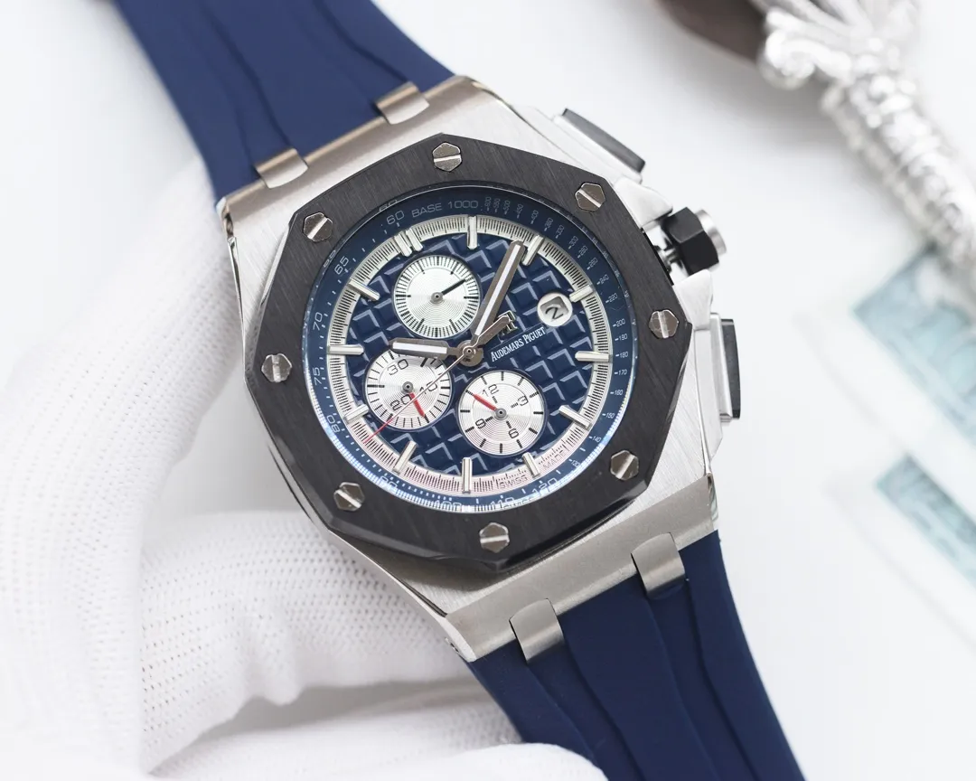 Audemars Piguet-AP🏅🏅 Type: Men's watch🎉🎉 Case: Top version 316 stainless steel L Strap: Natural rubber waterproof tape Movement: Fully automatic imported mechanical movement⚙️ Mirror: Sapphire mirror glass Size: 45mm in diameter, 13mm thick 🍷Exquisite inheritance of real effects, quality guaranteed! ‼ ️The elegant style instantly enhances the charm of men and is a symbol of taste and noble life!