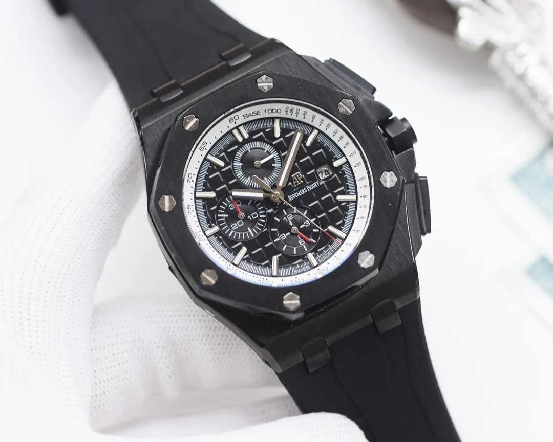 Audemars Piguet-AP🏅🏅 Type: Men's watch🎉🎉 Case: Top version 316 stainless steel L Strap: Natural rubber waterproof tape Movement: Fully automatic imported mechanical movement⚙️ Mirror: Sapphire mirror glass Size: 45mm in diameter, 13mm thick 🍷Exquisite inheritance of real effects, quality guaranteed! ‼ ️The elegant style instantly enhances the charm of men and is a symbol of taste and noble life!