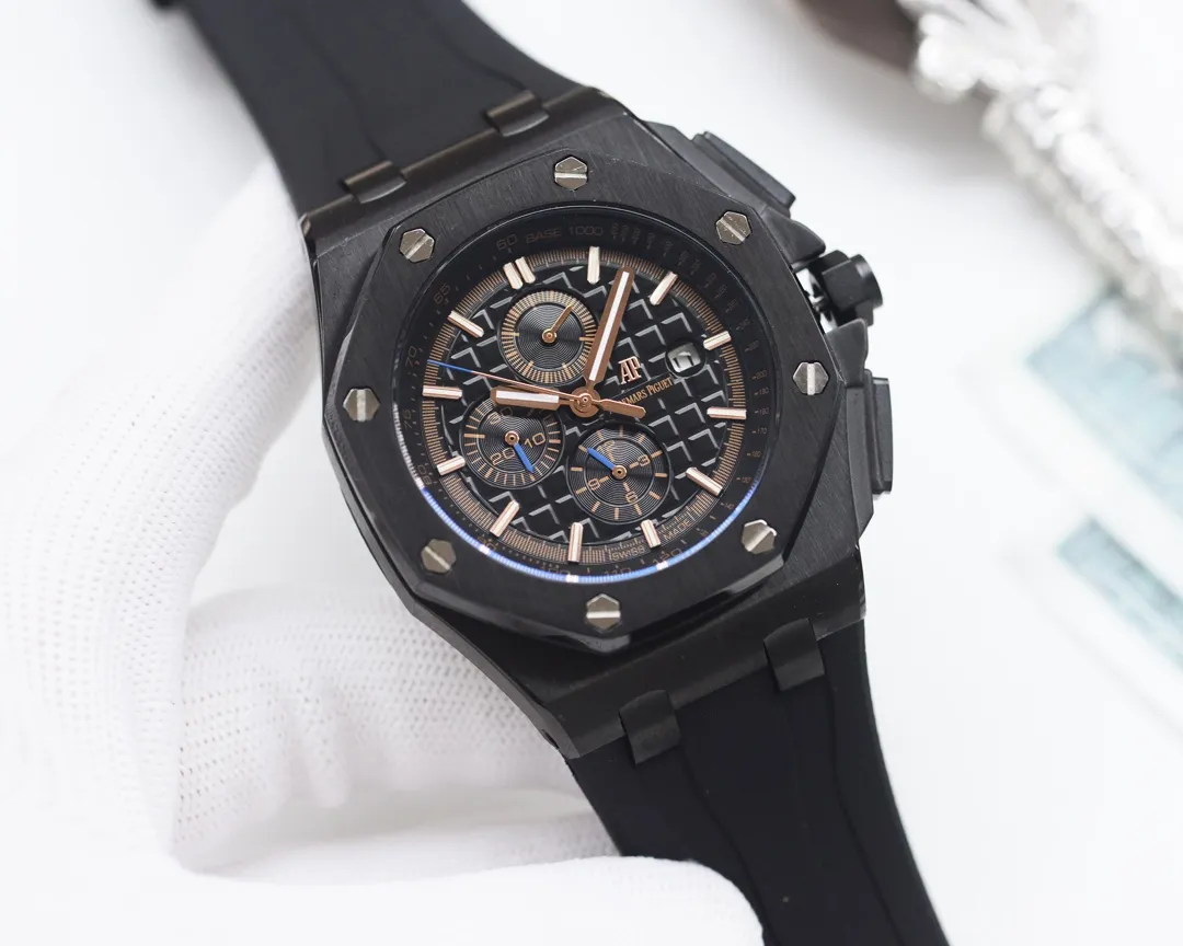 Audemars Piguet-AP🏅🏅 Type: Men's watch🎉🎉 Case: Top version 316 stainless steel L Strap: Natural rubber waterproof tape Movement: Fully automatic imported mechanical movement⚙️ Mirror: Sapphire mirror glass Size: 45mm in diameter, 13mm thick 🍷Exquisite inheritance of real effects, quality guaranteed! ‼ ️The elegant style instantly enhances the charm of men and is a symbol of taste and noble life!