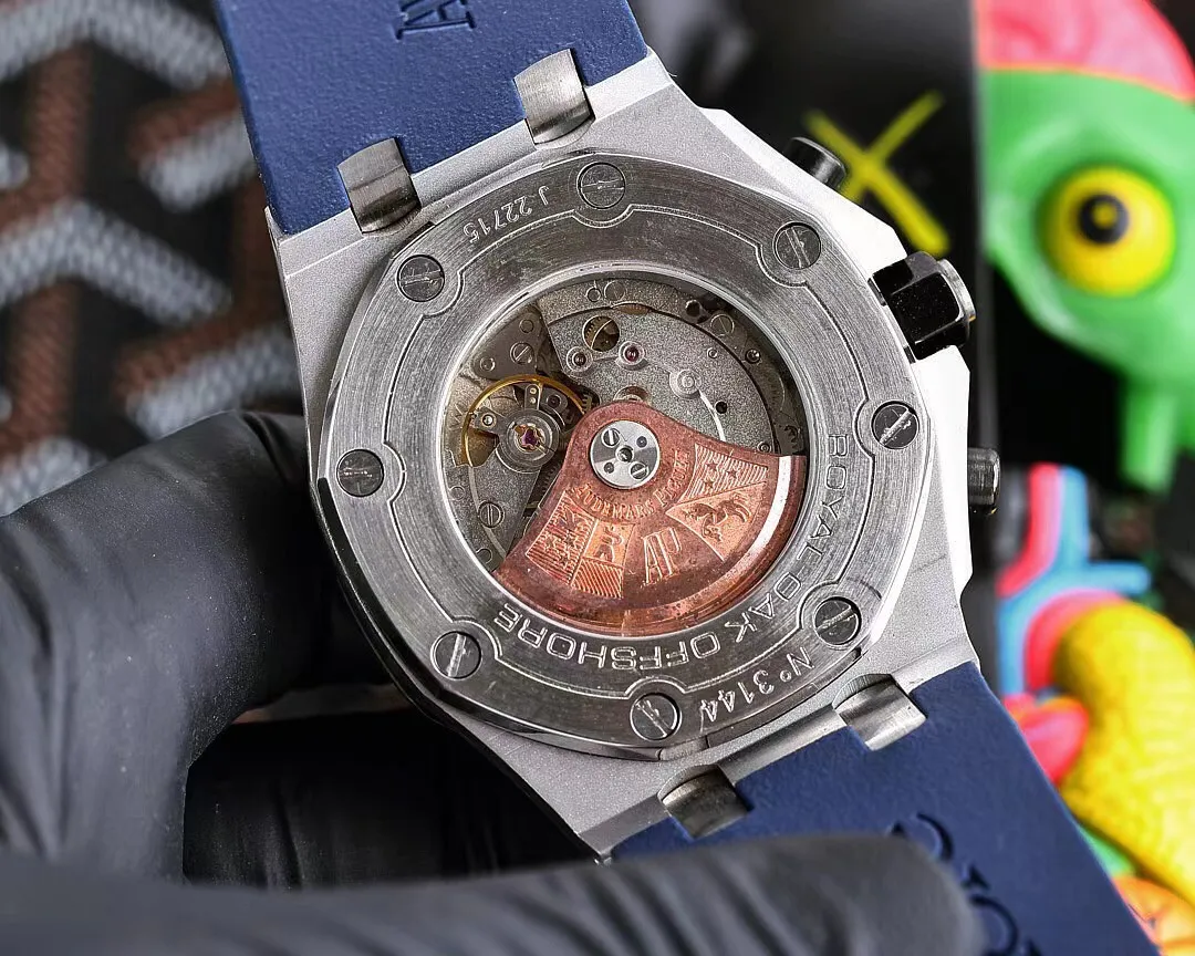 【Customized all-in-one machine】💰1720! Audemars Piguet AP Royal Oak Offshore Series Sapphire Mirror Size 45mm*14mm Italian imported rubber strap with AP original pin buckle Equipped with a fully automatic mechanical movement Octagonal brushed steel case with digital grid surface Cold, domineering, and a different tough guy