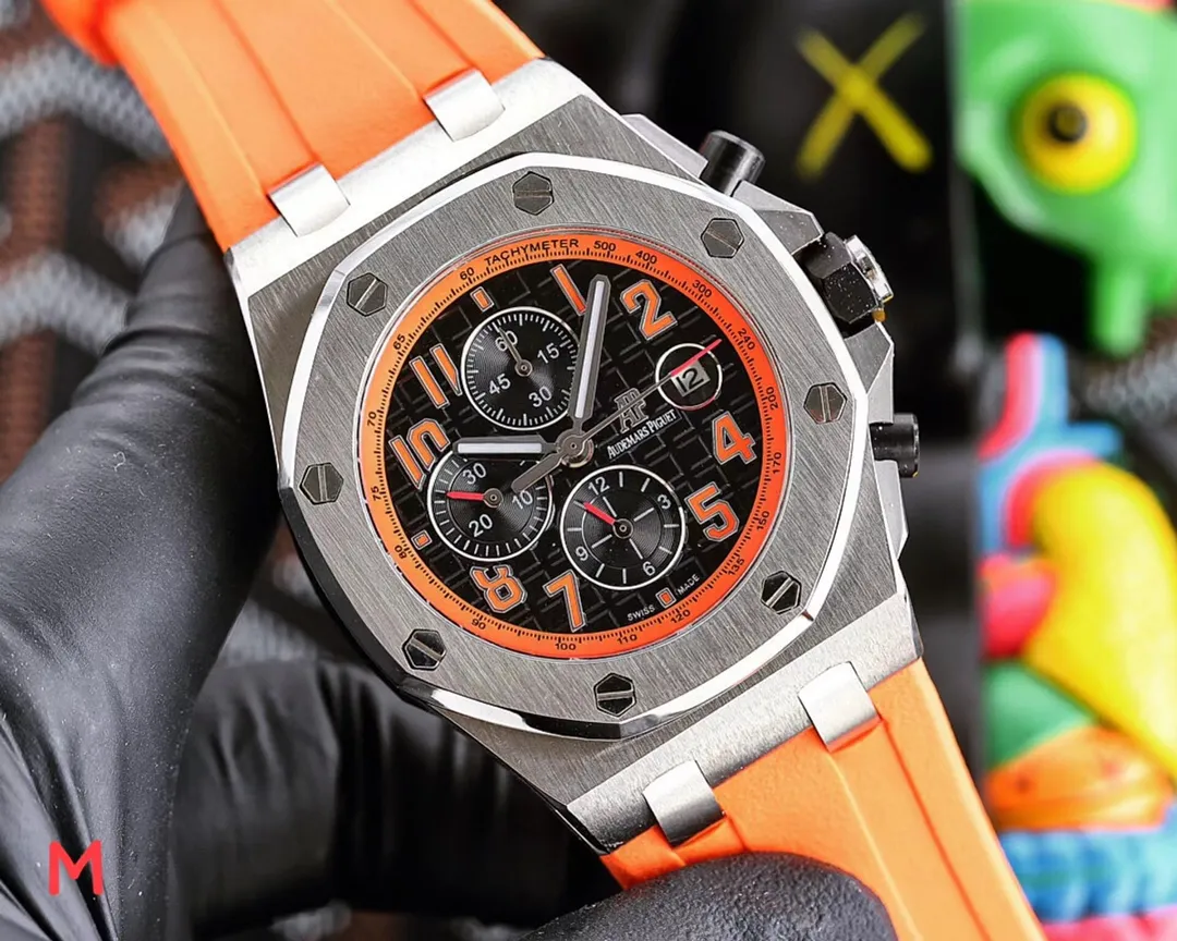 【High-end replica】💰1720! Audemars Piguet AP Royal Oak series coated glass, size 42mm*14mm, waterproof tape with AP original pin buckle, equipped with fully automatic mechanical movement, octagonal brushed steel case with mesh surface, cold, domineering, different tough guy