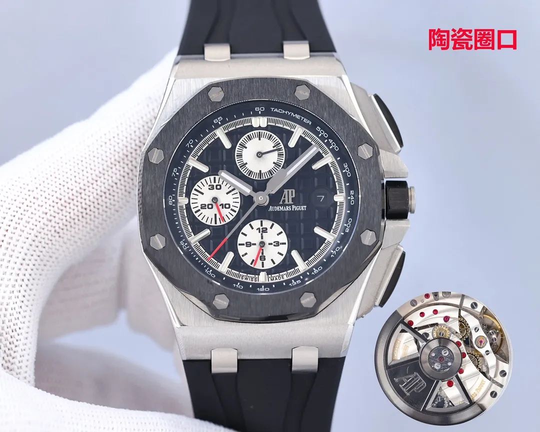 【Top Replica】💰7600! AP Audemars Piguet Royal Oak Offshore Limited Multi-Function Chronograph Mechanical Watch Size 44MM17MM [Ring] The ring is the same as the original one and adopts imported ceramic ring. [Head] The crown is made of hexagonal ceramic material, and the top is brushed and polished. [Movement] The movement is more domineering against the transparent back cover. The gray-black automatic rotor is very layered, coupled with the inlaid gems on the surface of the movement. 7750 modified 3126 fully automatic chronograph mechanical movement [Mirror] The mirror is made of imported sapphire glass [Case] It is made of imported 316 stainless steel case [Strap] It is equipped with imported fluorine rubber strap and original pin buckle. A must-have artifact for tough guys. After multiple processes of grinding and frosting, AP’s unique octagonal bezel finally expresses sharp and angular lines. Audemars Piguet’s entry-level watch is highly recommended🔥Top product Excellent products 🔥