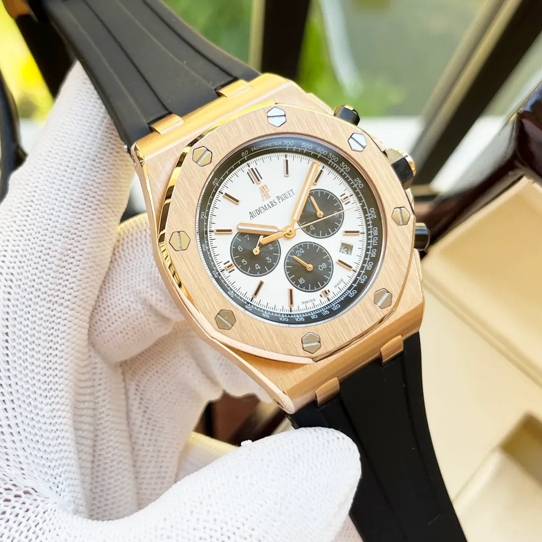 【Customized all-in-one machine】💰1920! Audemars Piguet-AP men's watch, fully automatic imported 9015 all-in-one mechanical movement, sapphire mirror, 316L stainless steel case, natural rubber strap, business casual, elegant and refined, size: diameter 44mm, thickness 15mm