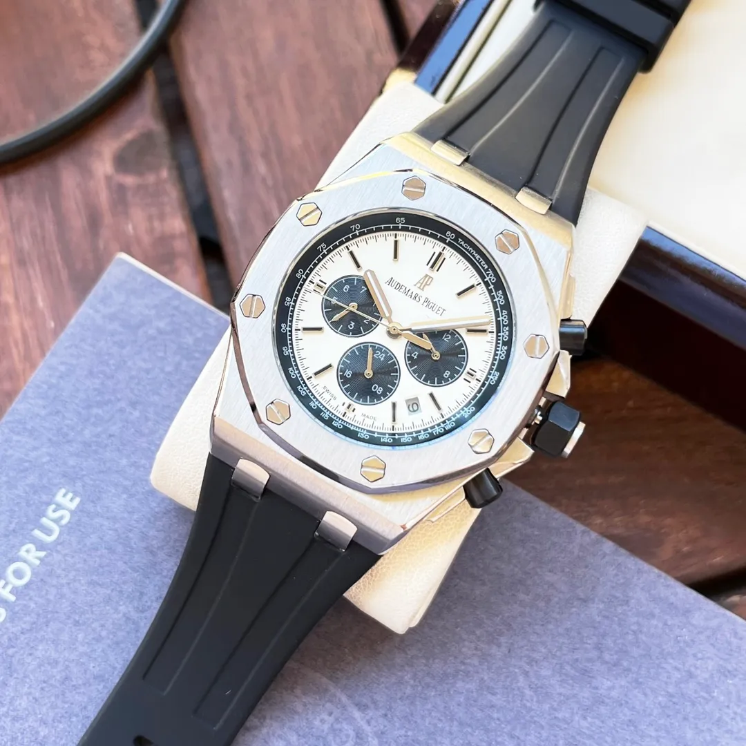 【Customized all-in-one machine】💰1920! Audemars Piguet-AP men's watch, fully automatic imported 9015 all-in-one mechanical movement, sapphire mirror, 316L stainless steel case, natural rubber strap, business casual, elegant and refined, size: diameter 44mm, thickness 15mm