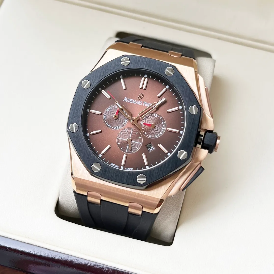 【Customized all-in-one machine】💰2100! Audemars Piguet-AP men's watch equipped with imported fully automatic 9015 all-in-one mechanical movement, sapphire mirror, 316L stainless steel case, imported rubber strap, fashionable and casual, noble and generous, size: diameter 44mm, thickness 15mm