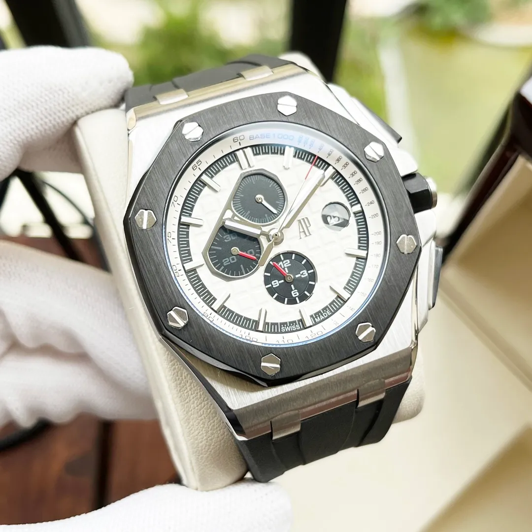 【Customized all-in-one machine】💰1920! Audemars Piguet-AP men's watch equipped with fully automatic imported 9015 all-in-one mechanical movement, sapphire mirror, 316L stainless steel case, natural rubber strap, business casual, elegant and refined, size: diameter 44mm, thickness 15mm