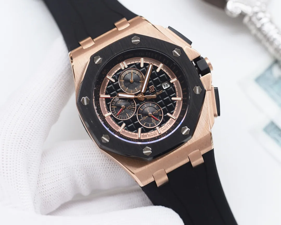 Audemars Piguet-AP🏅🏅 Type: Men's watch🎉🎉 Case: Top version 316 stainless steel L Strap: Natural rubber waterproof tape Movement: Fully automatic imported mechanical movement⚙️ Mirror: Sapphire mirror glass Size: 45mm in diameter, 13mm thick 🍷Exquisite inheritance of real effects, quality guaranteed! ‼ ️The elegant style instantly enhances the charm of men and is a symbol of taste and noble life!