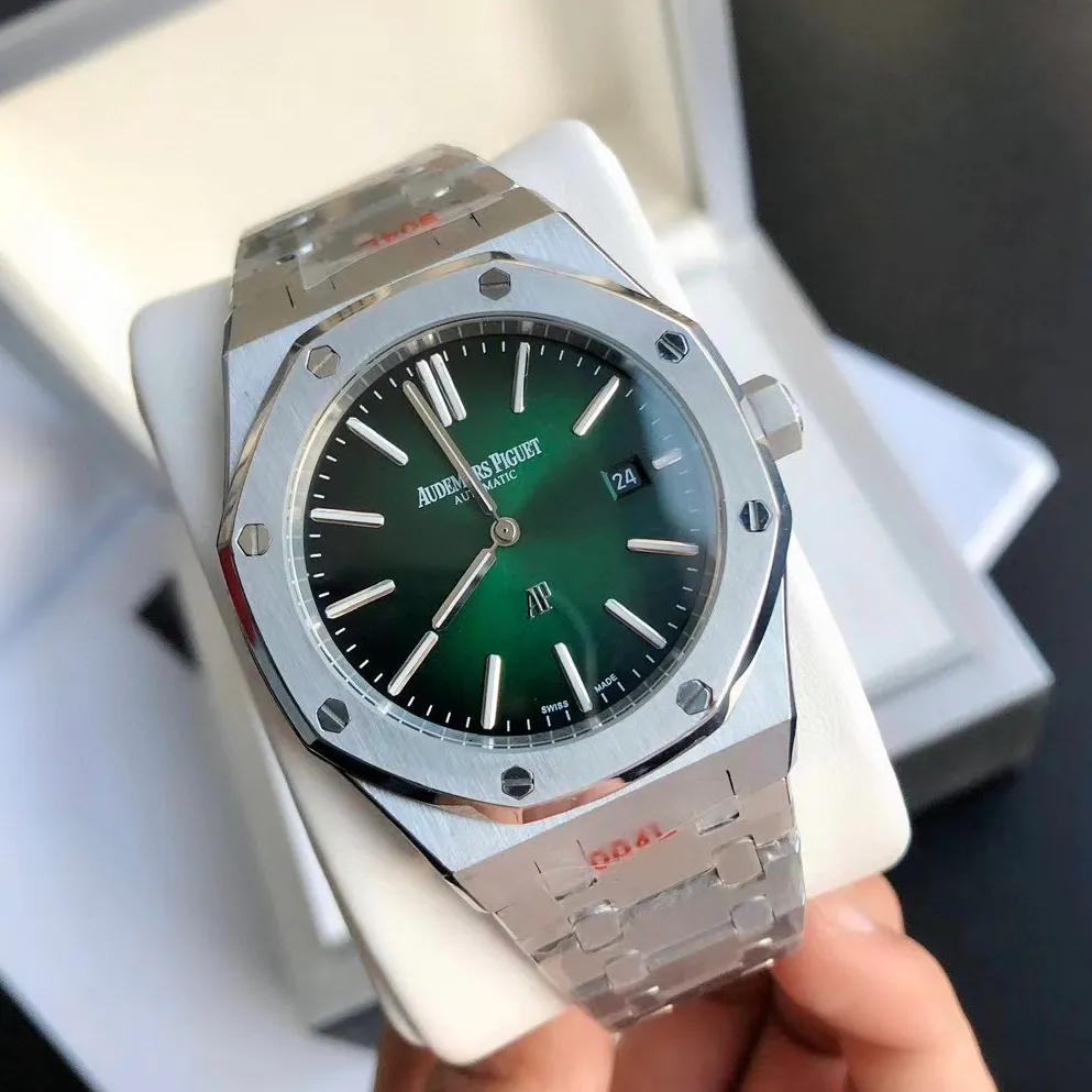 【High-end replica】💰1240! 【Customized all-in-one machine】💰1720! 2022 new popular Audemars Piguet Royal Oak series 15202 men's watch, the green dial will surprise you [Wit] [Movement] GD products still adhere to the principle of high cost performance, low price and affordable price, using 💯 brand new original Japanese imported Citizen 8215 automatic mechanical movement with zero repair, and correct the original movement top [Case] The case is made of 316 stainless steel with flawless white lines and clear and smooth lines. The octagonal ring mouth is equipped with eight screws and the bezel is eye-catching. The size is 41mm/12mm. [Literature] The large plaid text is filled with fluorescent powder, which is bright and contrasting under the sun. The scale is filled with exclusive luminous light, which absorbs light quickly and has high durability. [Bracelet] 316 stainless steel bracelet synchronizes the brushed texture of the case with a three-fold push-button buckle. ⚠️Please look for the exclusive quality of GD products