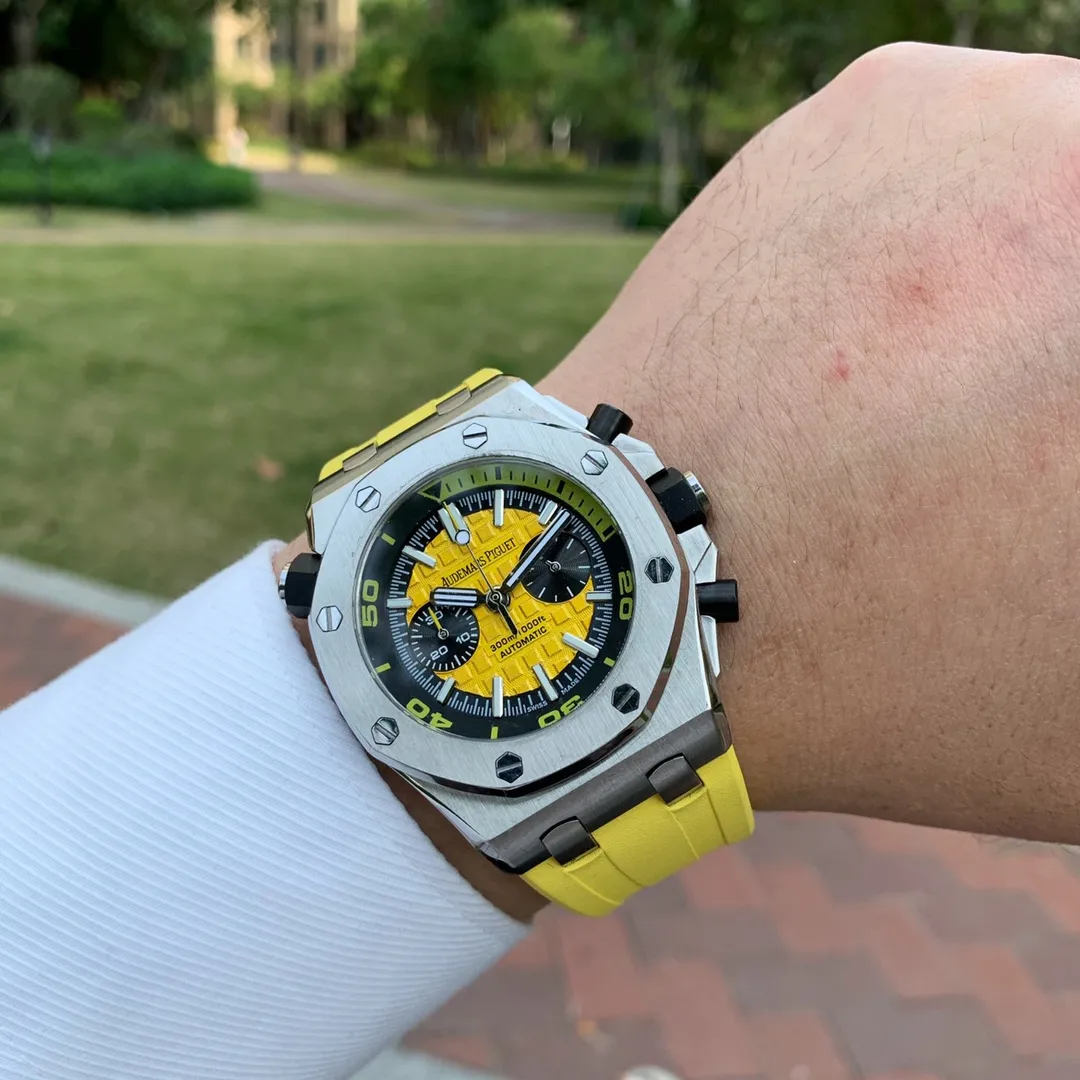 【High-end replica】💰1240! Audemars Piguet-AP Royal Oak ‼ ️Five-hand multi-function men's quartz watch, high-end sapphire mirror, fully automatic imported multi-function chronograph and running seconds quartz movement, stable travel time with zero time difference ⌚️Equipped with top-grade 316L stainless steel case, original natural rubber strap, with original buckle, size 43mm🔥Top quality products continue to be produced🔥