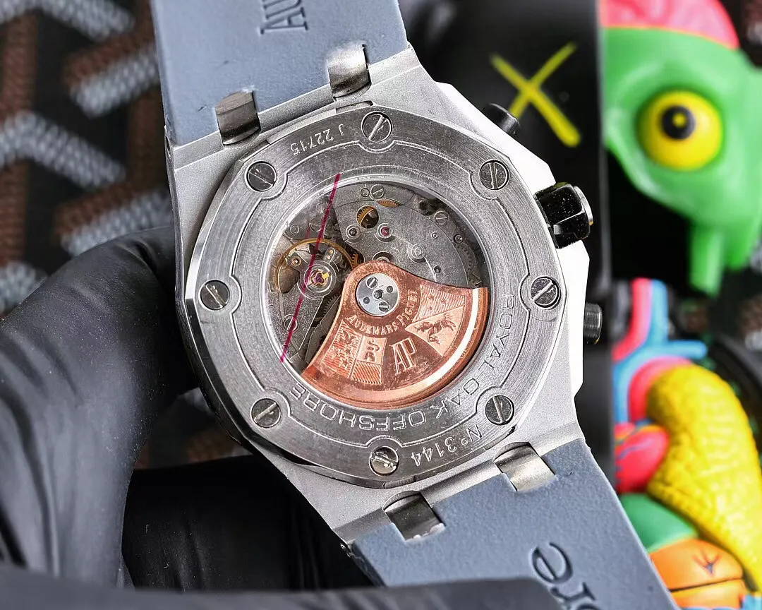 【Customized all-in-one machine】💰1720! Audemars Piguet AP Royal Oak Offshore Series Sapphire Mirror Size 45mm*14mm Italian imported rubber strap with AP original pin buckle Equipped with a fully automatic mechanical movement Octagonal brushed steel case with digital grid surface Cold, domineering, and a different tough guy