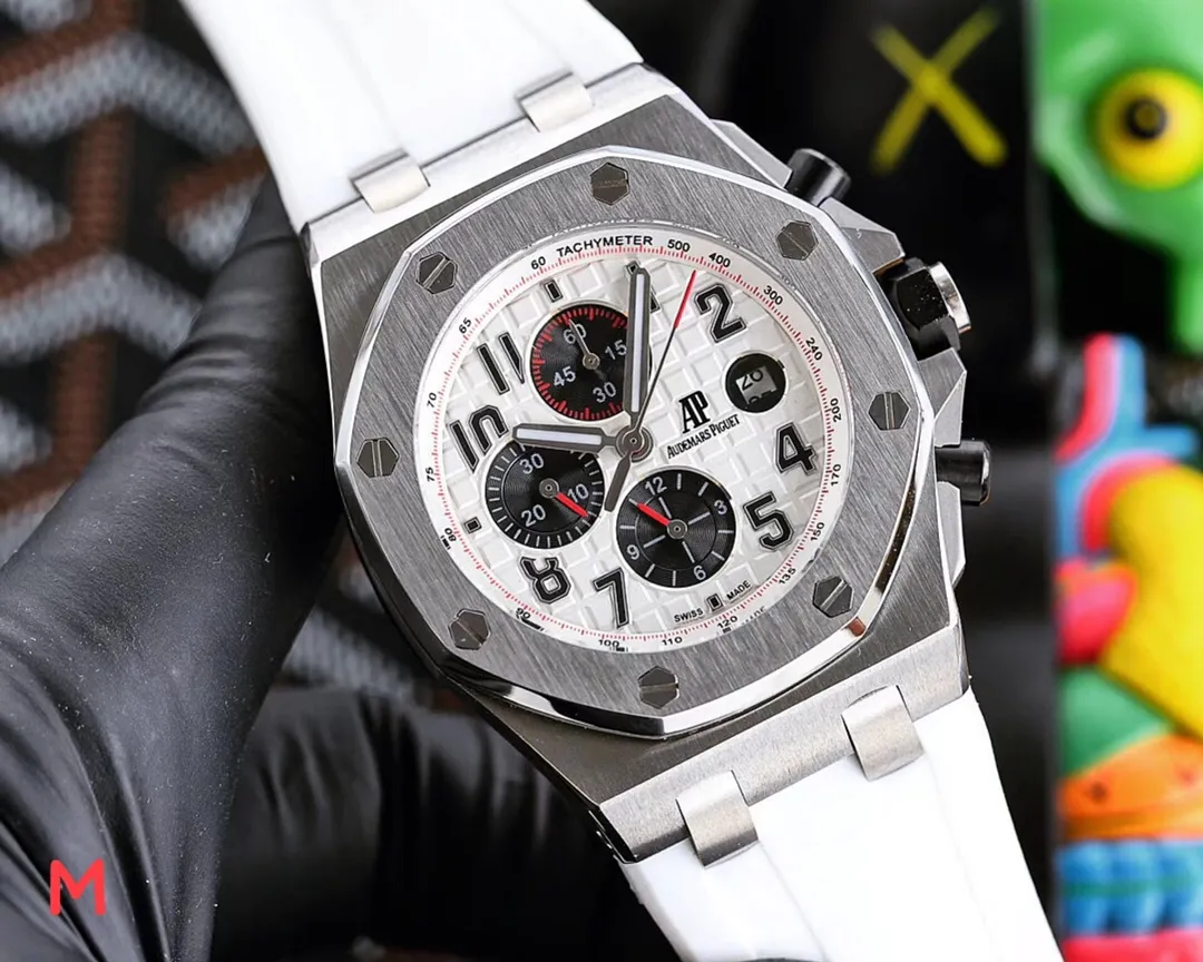 【High-end replica】💰1720! Audemars Piguet AP Royal Oak series coated glass, size 42mm*14mm, waterproof tape with AP original pin buckle, equipped with fully automatic mechanical movement, octagonal brushed steel case with mesh surface, cold, domineering, different tough guy