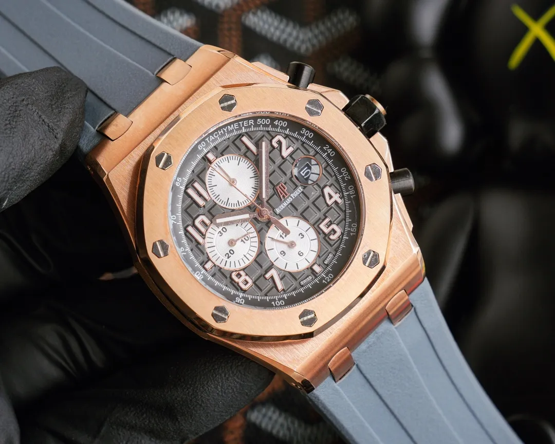 【Customized all-in-one machine】💰1720! Audemars Piguet AP Royal Oak Offshore Series Wear-resistant and scratch-resistant sapphire mirror Size 45mm*14mm Italian cowhide strap with AP original pin buckle Equipped with imported fully automatic Citizen 9015 all-in-one mechanical movement Octagonal brushed steel case with digital grid surface Cold, domineering, a different tough guy