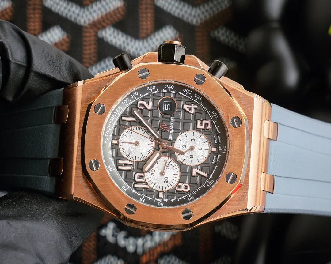 【Customized all-in-one machine】💰1720! Audemars Piguet AP Royal Oak Offshore Series Wear-resistant and scratch-resistant sapphire mirror Size 45mm*14mm Italian cowhide strap with AP original pin buckle Equipped with imported fully automatic Citizen 9015 all-in-one mechanical movement Octagonal brushed steel case with digital grid surface Cold, domineering, a different tough guy