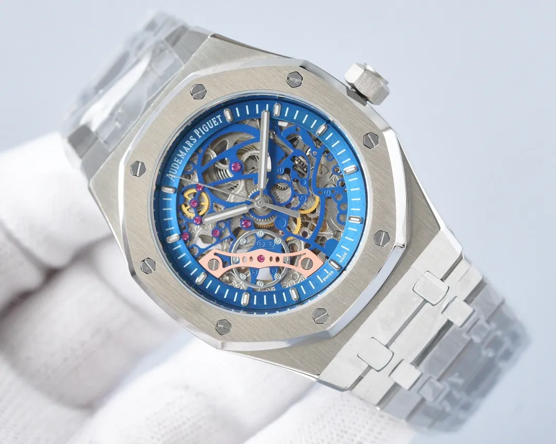 【Customized all-in-one machine】💰1640! Audemars Piguet-AP‼ ️Exquisite men's watch, with exciting hollow design, noble atmosphere, gentlemanly style, excellent quality, hot selling all over the city. It adopts fully automatic imported 9015 mechanical movement, top-grade 316 stainless steel case, and super mineral mirror. Top-quality products are constantly produced🔥