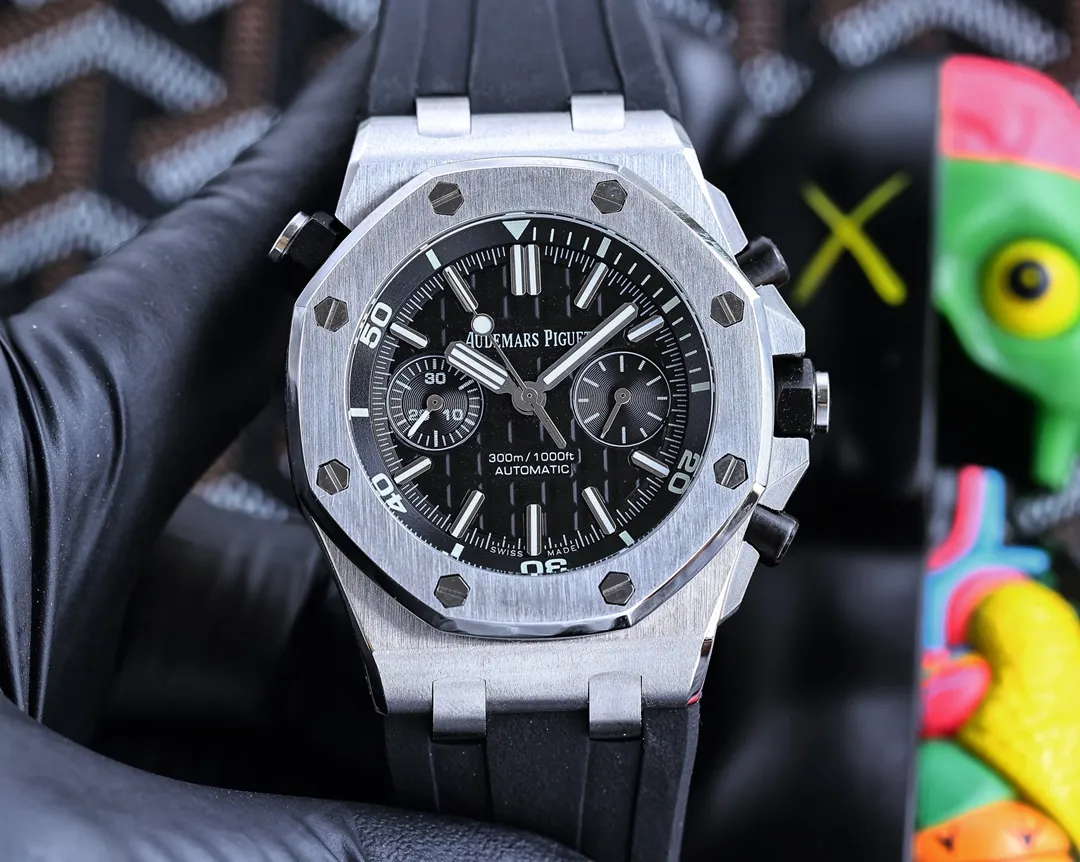 【High-end replica】💰1720! Audemars Piguet AP Royal Oak Offshore series Coated glass Size 45mm*14mm Waterproof tape with AP original pin buckle Equipped with fully automatic mechanical movement Octagonal brushed steel case with mesh surface Cold, domineering, a different tough guy