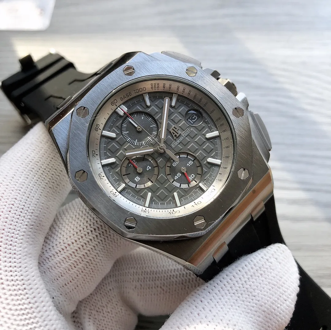 【Foreign Trade Import】💰1440! AP Audemars Piguet Royal Oak Offshore 🎮B28 Model: 26400SO.OO.A054.CA.01 Style: Men's multi-function quartz watch Movement model: Multi-function six-hand chronograph quartz movement Watch diameter: 43mm Material: 316 Xin stainless steel 🎮 Mirror material: Mineral wear-resistant glass Assembled with imported rubber original strap Equipped with original pin buckle 🎮Sanjie exquisitely recommends men's multi-function quartz watch SJ creates exquisite and ultra-realistic photo shoots for you