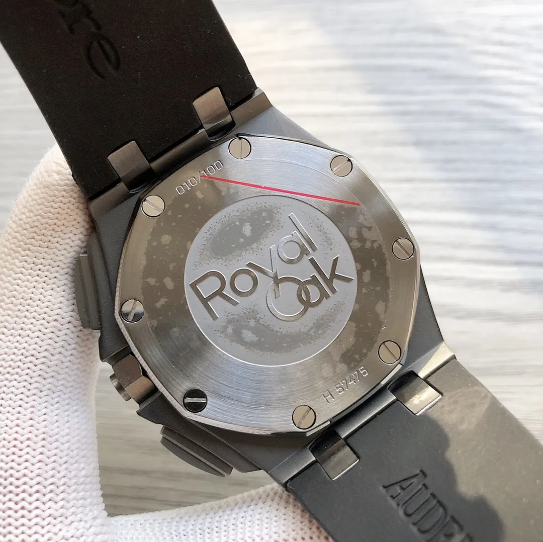 【Foreign Trade Import】💰1440! AP Audemars Piguet Royal Oak Offshore 🎮B28 Model: 26400SO.OO.A054.CA.01 Style: Men's multi-function quartz watch Movement model: Multi-function six-hand chronograph quartz movement Watch diameter: 43mm Material: 316 Xin stainless steel 🎮 Mirror material: Mineral wear-resistant glass Assembled with imported rubber original strap Equipped with original pin buckle 🎮Sanjie exquisitely recommends men's multi-function quartz watch SJ creates exquisite and ultra-realistic photo shoots for you