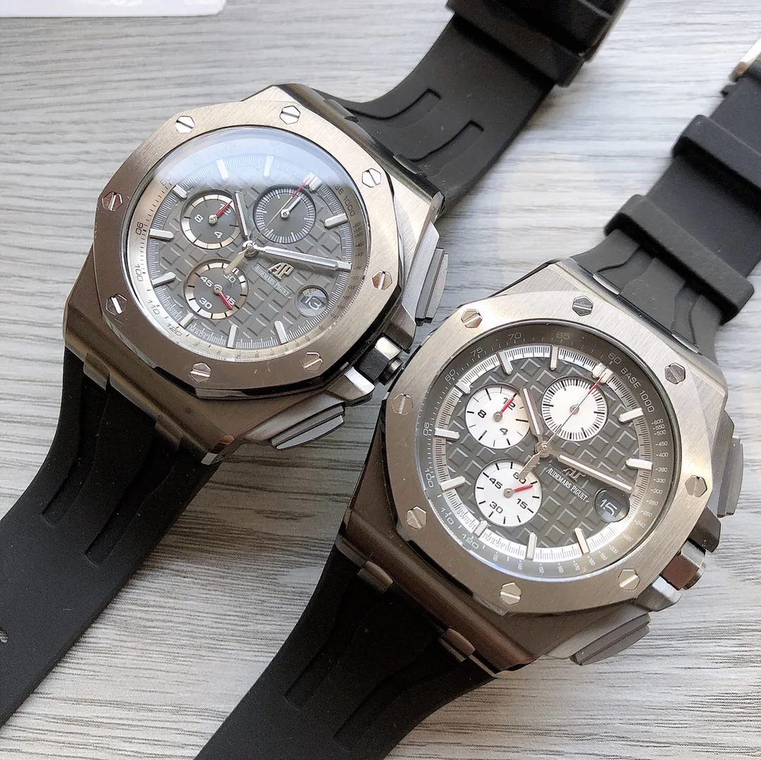 【Foreign Trade Import】💰1440! AP Audemars Piguet Royal Oak Offshore 🎮B28 Model: 26400SO.OO.A054.CA.01 Style: Men's multi-function quartz watch Movement model: Multi-function six-hand chronograph quartz movement Watch diameter: 43mm Material: 316 Xin stainless steel 🎮 Mirror material: Mineral wear-resistant glass Assembled with imported rubber original strap Equipped with original pin buckle 🎮Sanjie exquisitely recommends men's multi-function quartz watch SJ creates exquisite and ultra-realistic photo shoots for you