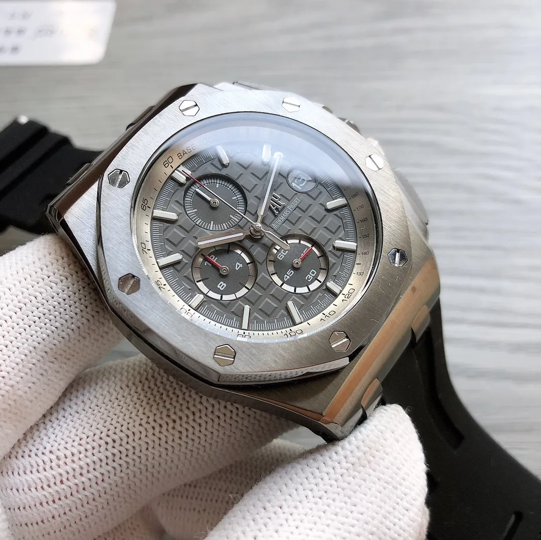 【Foreign Trade Import】💰1440! AP Audemars Piguet Royal Oak Offshore 🎮B28 Model: 26400SO.OO.A054.CA.01 Style: Men's multi-function quartz watch Movement model: Multi-function six-hand chronograph quartz movement Watch diameter: 43mm Material: 316 Xin stainless steel 🎮 Mirror material: Mineral wear-resistant glass Assembled with imported rubber original strap Equipped with original pin buckle 🎮Sanjie exquisitely recommends men's multi-function quartz watch SJ creates exquisite and ultra-realistic photo shoots for you