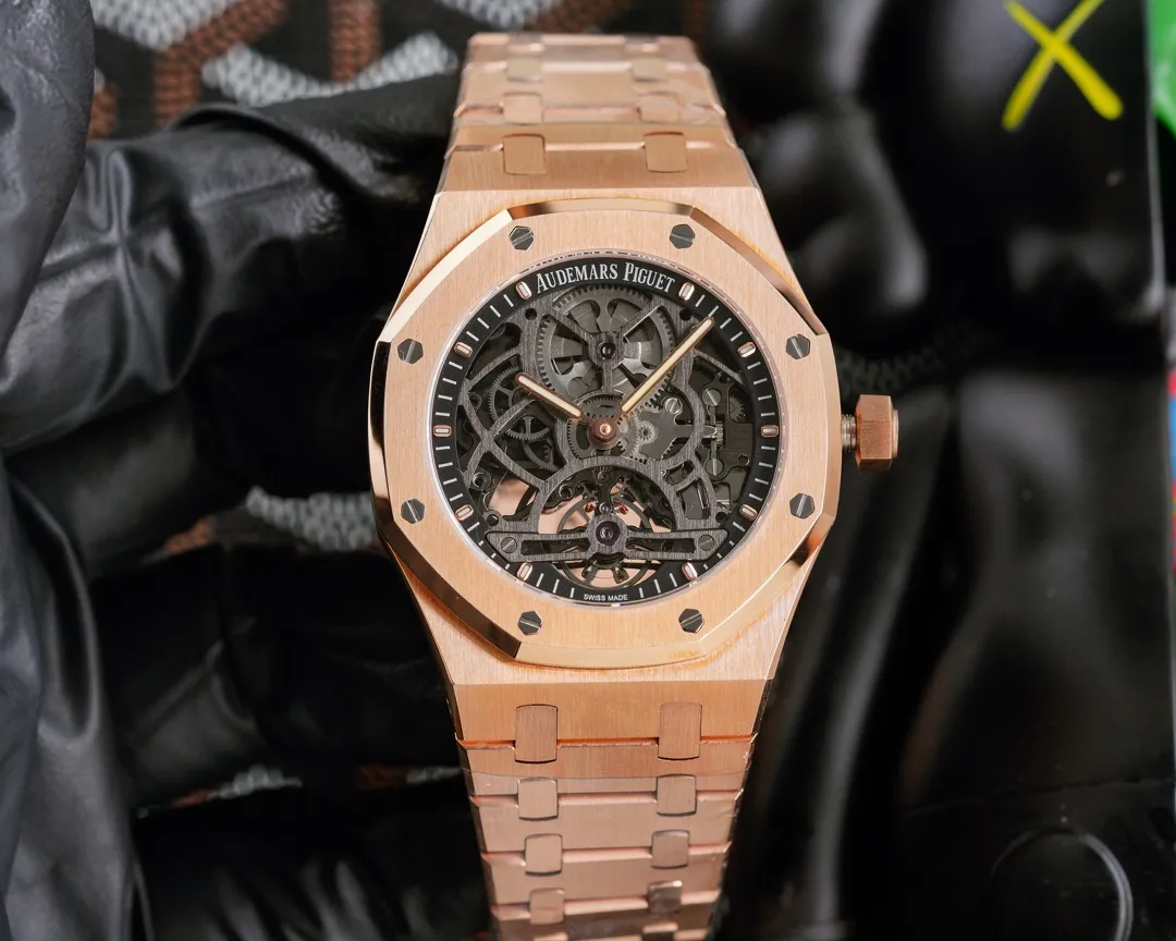 New AUDEMARS PIGUET [Audemars Piguet Royal Oak] model 26518ST.OO.1220ST.01 "Original diameter 41mm, thickness 9.5mm" 👏 "Specially made transparent manual winding imitation tourbillon movement/80 hours power reserve/fast swing 28800 amplitude, the quality reaches zero repair" [Victory] "The case/steel band/buckle are of the highest quality on the market" [Strong] Anti-glare sapphire glass is used on both sides"! The perfect reproduction perfectly demonstrates the effect of the original tourbillon! [fist]