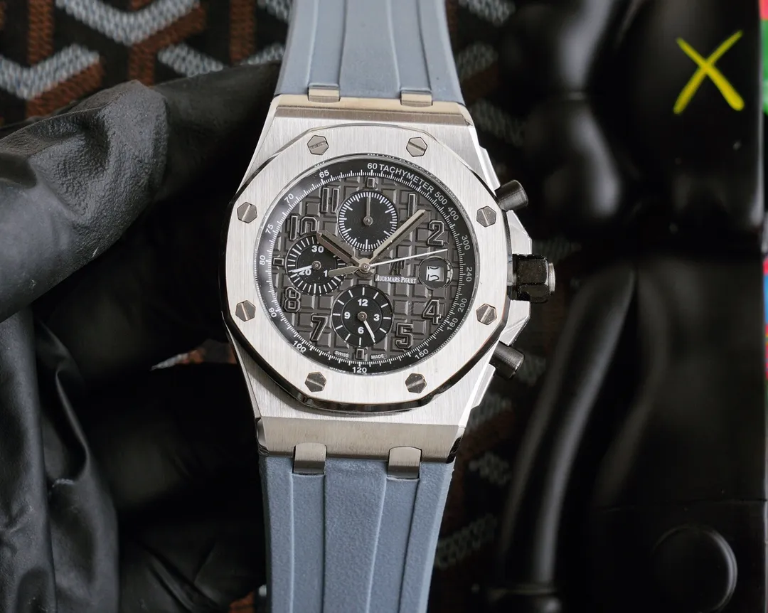 【High-end replica】💰1720! Audemars Piguet AP Royal Oak Offshore Series Coated Glass Size 45mm*14mm Italian rubber strap with AP original pin buckle Equipped with a fully automatic mechanical movement Octagonal brushed steel case with digital grid surface Cold, domineering, a different tough guy