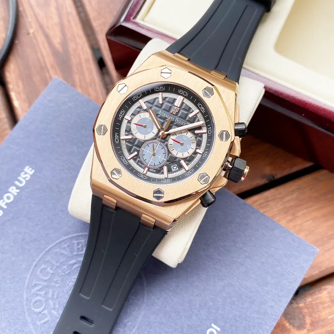 【Customized all-in-one machine】💰1720! Audemars Piguet-AP men's watch equipped with fully automatic imported Citizen 9015 all-in-one mechanical movement, sapphire mirror, imported rubber strap, fashionable and casual, noble and generous, size: diameter 44mm, thickness 15mm