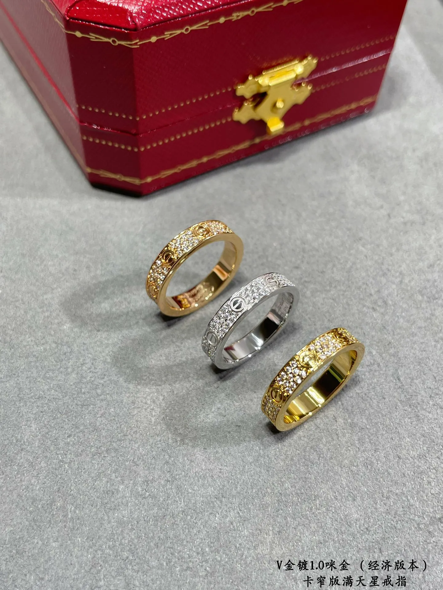 【High Quality】💰400! Cartier narrow version of baby's breath ring. Eight hearts and eight arrows high bullet drill. . The most popular ring in summer💍💋💄 Timeless classic, very popular in recent years, high carbon diamond micro-inlay material, same craftsmanship, different price, real gold texture