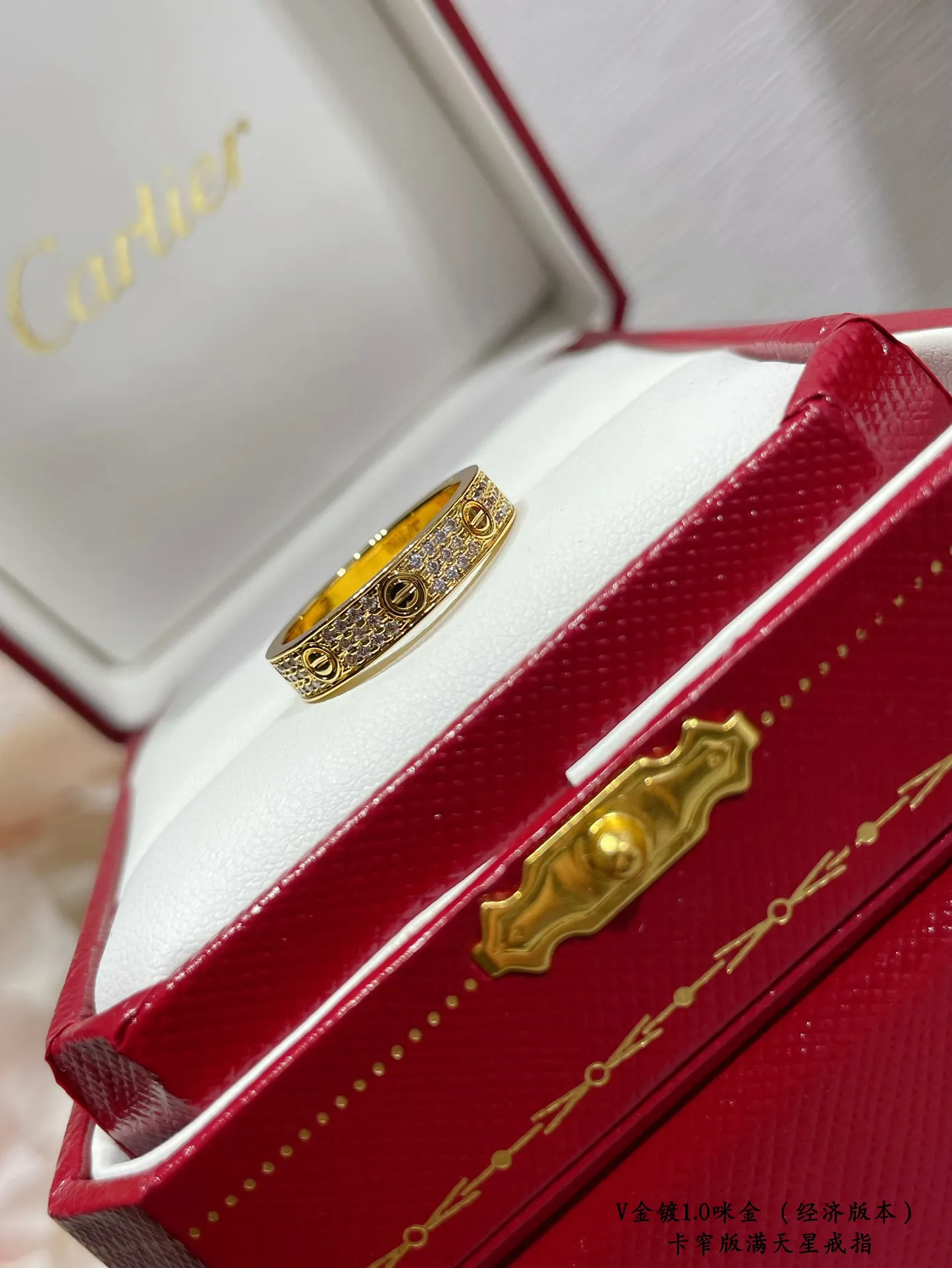 【High Quality】💰400! Cartier narrow version of baby's breath ring. Eight hearts and eight arrows high bullet drill. . The most popular ring in summer💍💋💄 Timeless classic, very popular in recent years, high carbon diamond micro-inlay material, same craftsmanship, different price, real gold texture