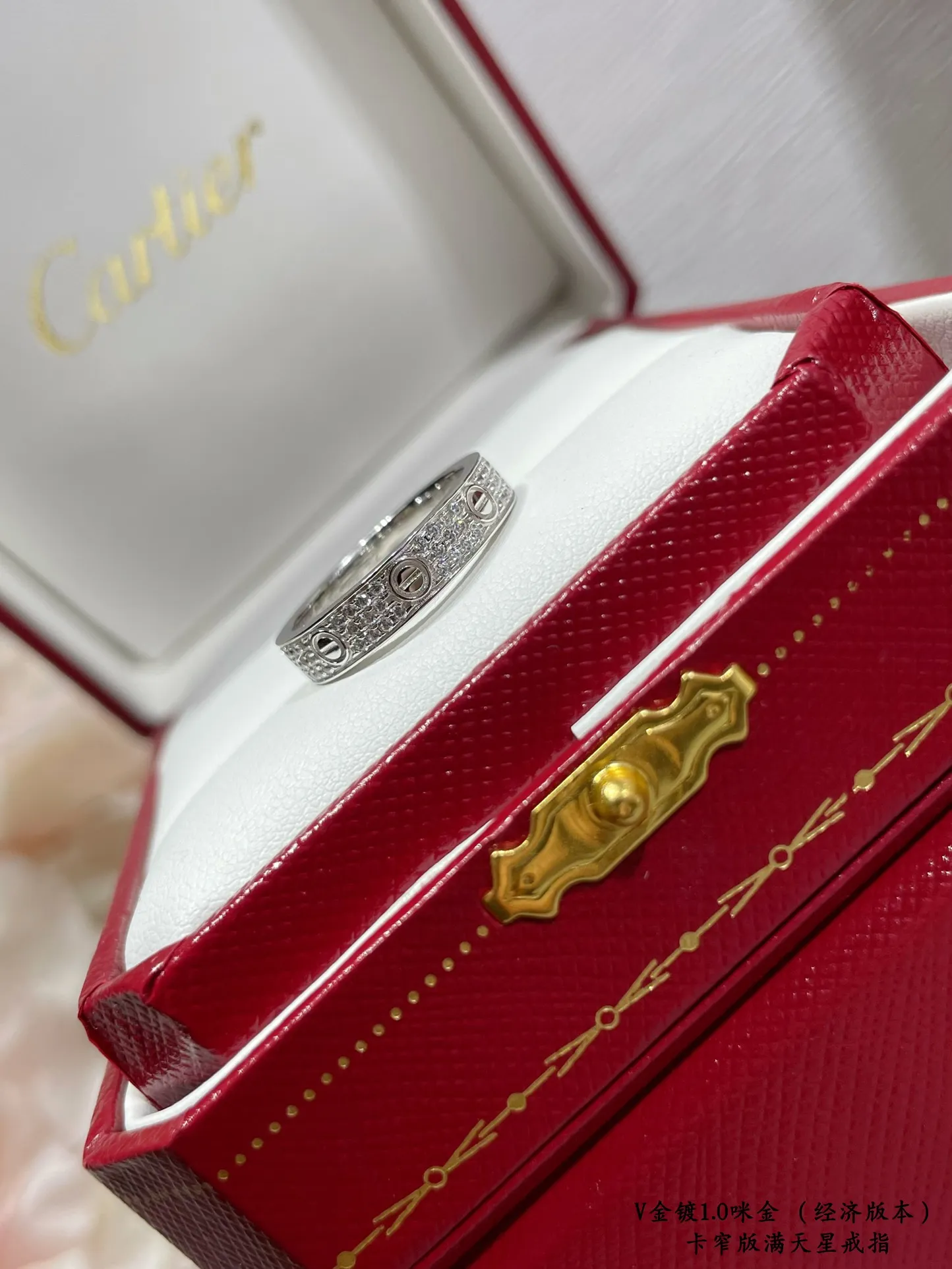 【High Quality】💰400! Cartier narrow version of baby's breath ring. Eight hearts and eight arrows high bullet drill. . The most popular ring in summer💍💋💄 Timeless classic, very popular in recent years, high carbon diamond micro-inlay material, same craftsmanship, different price, real gold texture