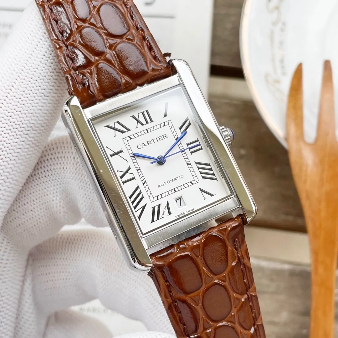 【High-end replica】💰1300! 【Customized all-in-one machine】💰1920! Cartier ⌚️CARTIER Tank Series Men's Mechanical Watch 💯New Citizen 9015 all-in-one automatic mechanical movement with accurate travel time, 🅾️Reworked 💯316L stainless steel case with imitation machine workmanship Case size 31*41 💯Wear-resistant and scratch-resistant sapphire mirror 💯Cow leather strap with original folding clasp! Welcome to reprint!