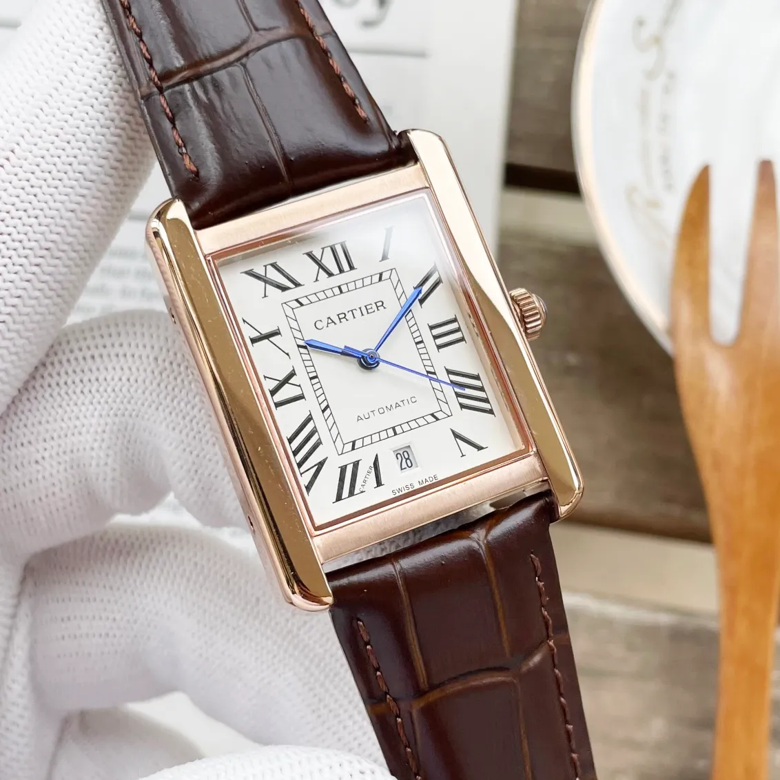【High-end replica】💰1300! 【Customized all-in-one machine】💰1920! Cartier ⌚️CARTIER Tank Series Men's Mechanical Watch 💯New Citizen 9015 all-in-one automatic mechanical movement with accurate travel time, 🅾️Reworked 💯316L stainless steel case with imitation machine workmanship Case size 31*41 💯Wear-resistant and scratch-resistant sapphire mirror 💯Cow leather strap with original folding clasp! Welcome to reprint!