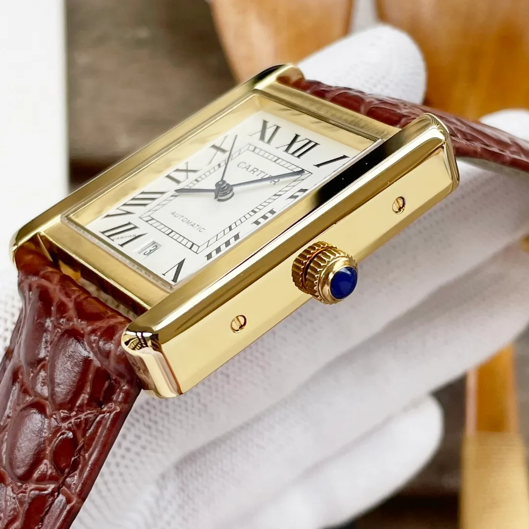 【High-end replica】💰1300! 【Customized all-in-one machine】💰1920! Cartier ⌚️CARTIER Tank Series Men's Mechanical Watch 💯New Citizen 9015 all-in-one automatic mechanical movement with accurate travel time, 🅾️Reworked 💯316L stainless steel case with imitation machine workmanship Case size 31*41 💯Wear-resistant and scratch-resistant sapphire mirror 💯Cow leather strap with original folding clasp! Welcome to reprint!