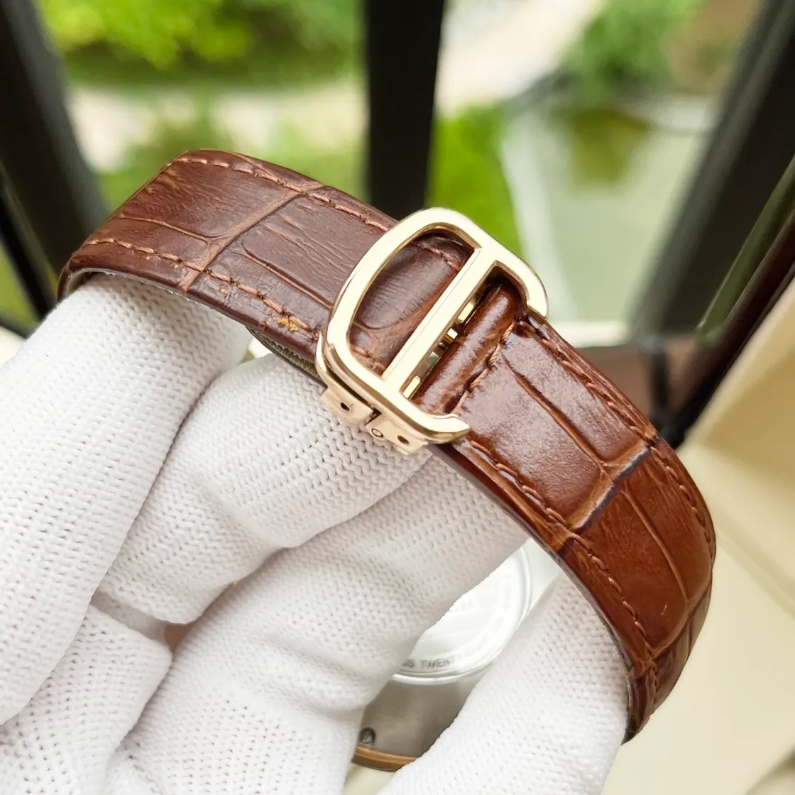 【High-end replica】💰1500! Cartier Men's Watch Fully Automatic Mechanical Movement Mineral Strengthened Glass 316L Stainless Steel Case Leather Strap Fashionable and Casual Business Necessary Size: Diameter 44mm Thickness 12mm